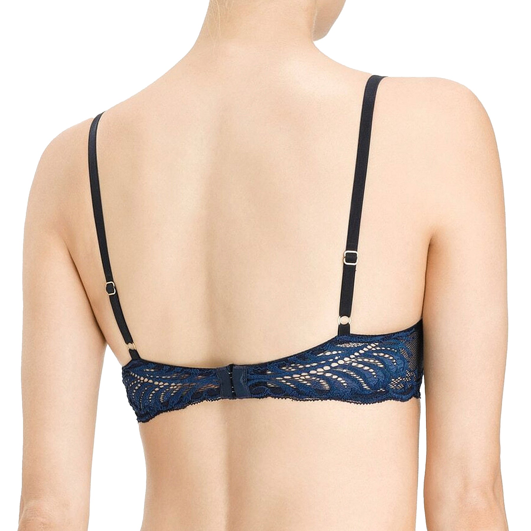 Natori Feathers Contour Plunge Bra 730023 Midnight Back