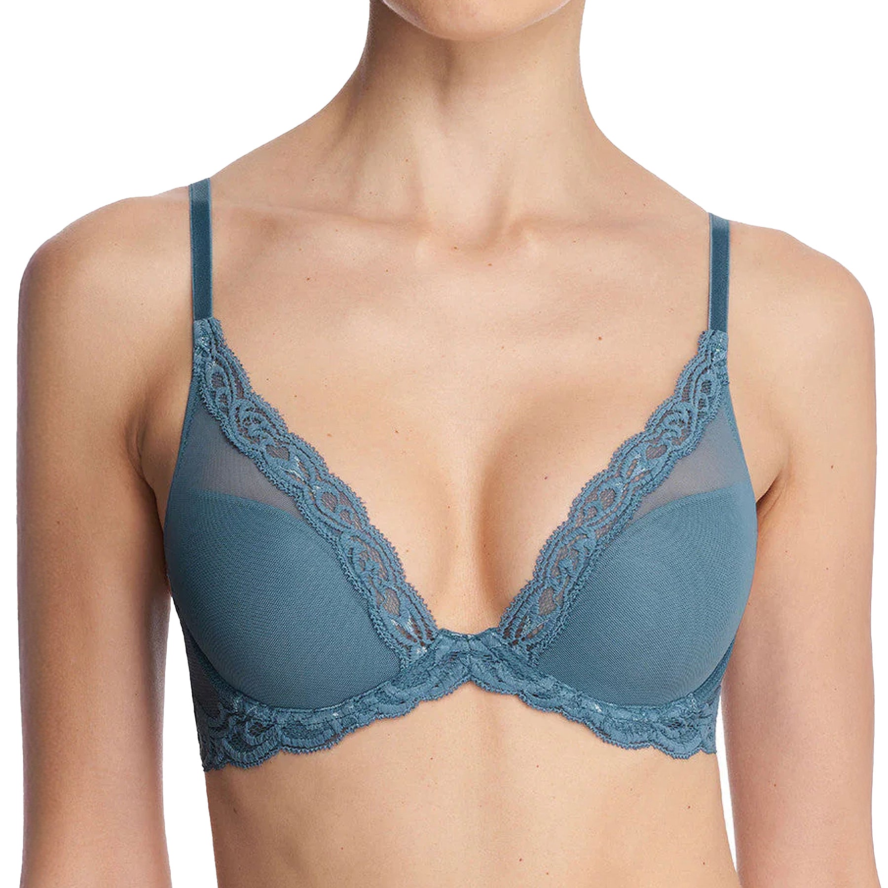 Natori Feathers Contour Plunge Bra 730023 Poolside Front