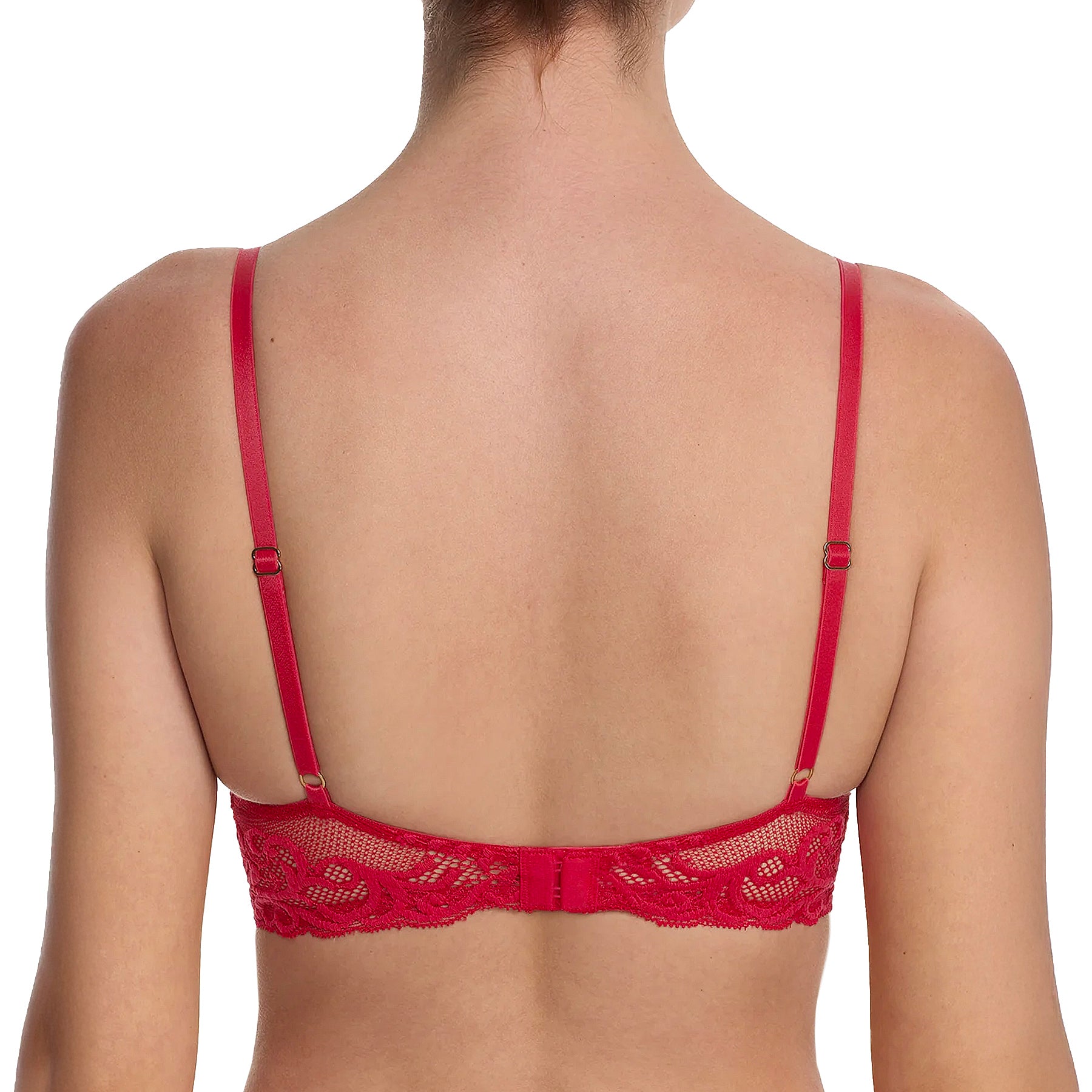 Natori Feathers Contour Plunge Bra 730023 Sunset Coral Back