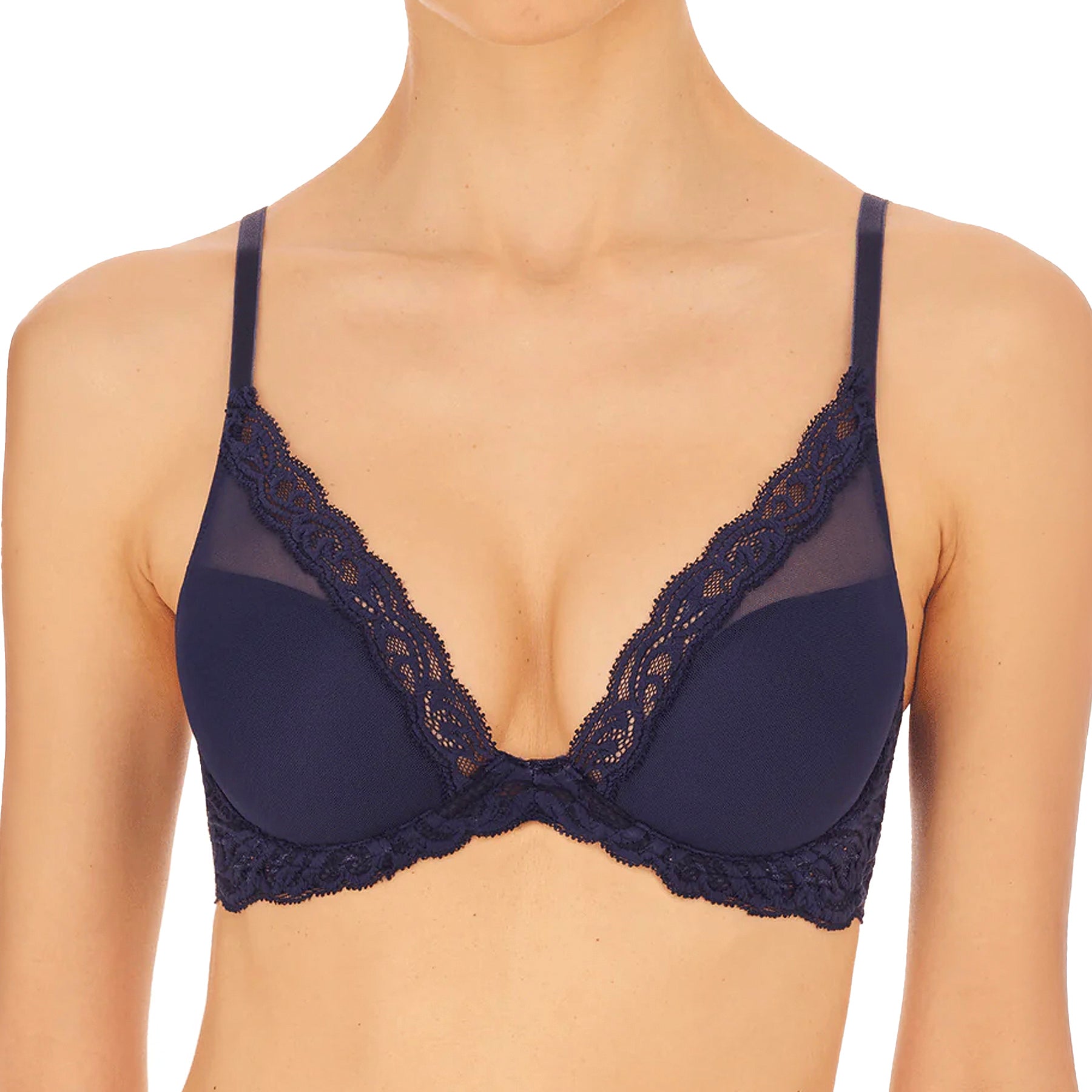 Natori Feathers Contour Plunge Bra 730023 Twilight Front