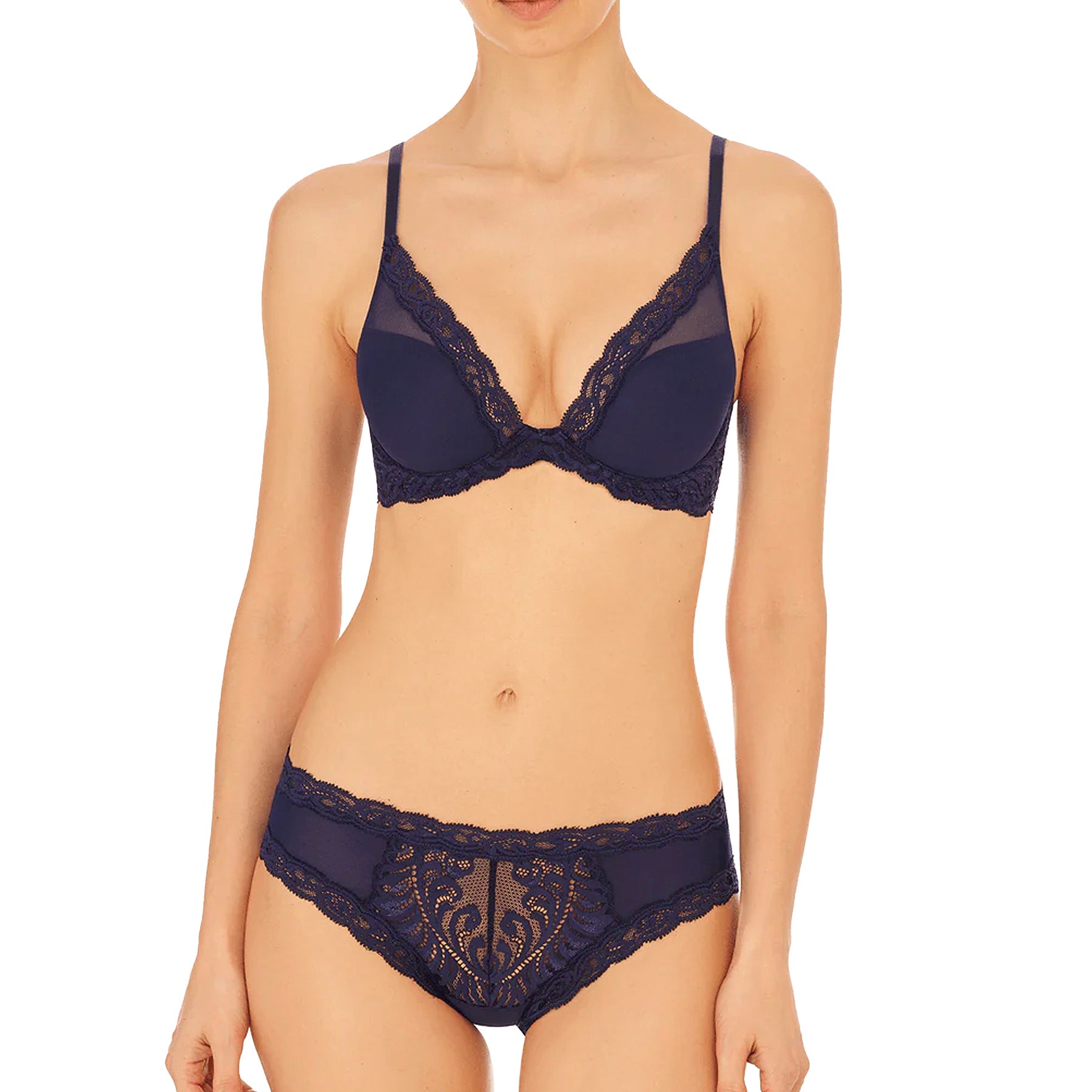 Natori Feathers Contour Plunge Bra 730023 Twilight Set