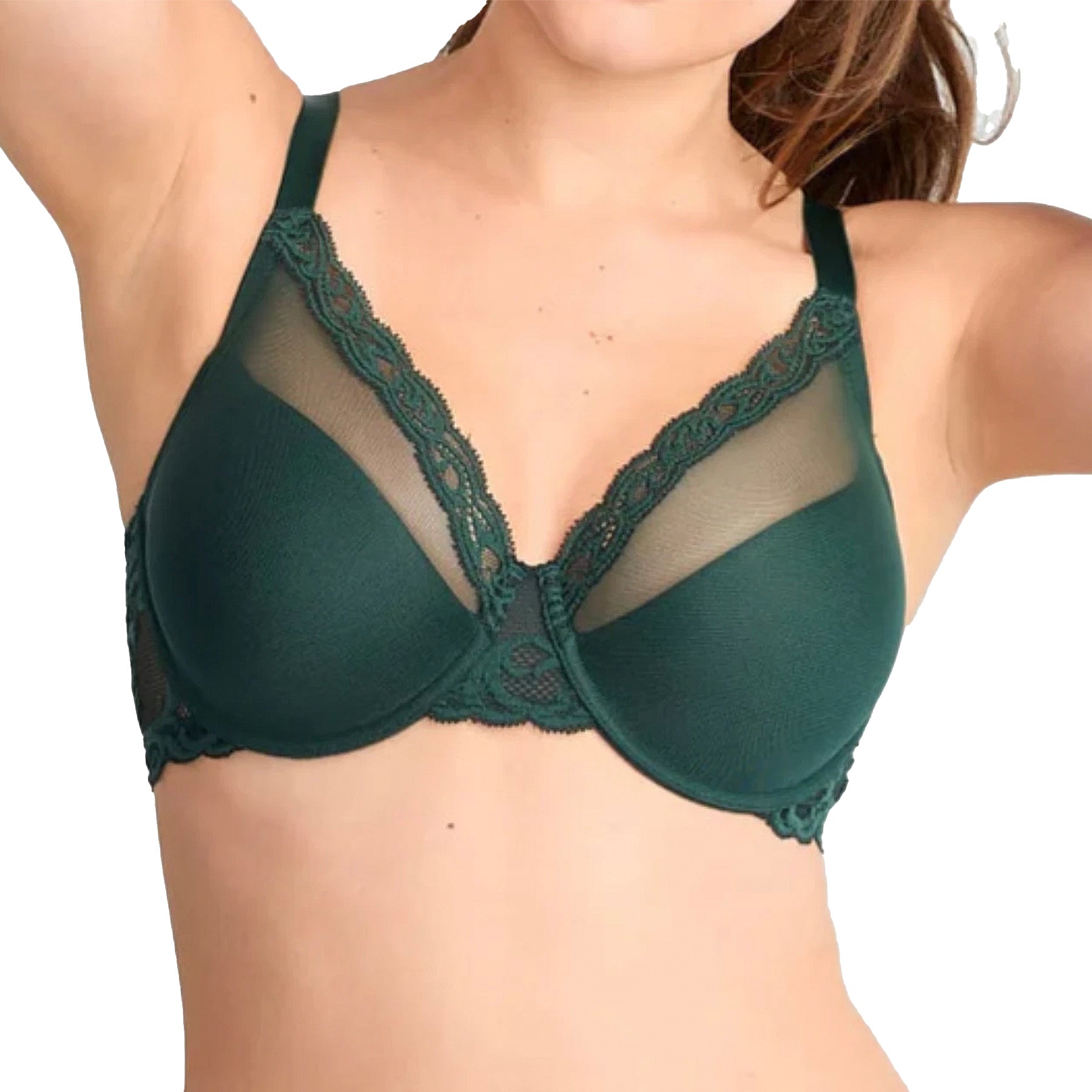 Natori Feathers Full Figure Contour Underwire Bra 741299 Dark Forest Front