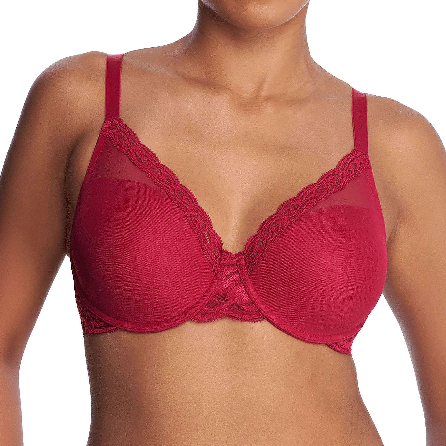 Natori Feathers Full Figure Contour Underwire Bra 741299 Pomegranate Front