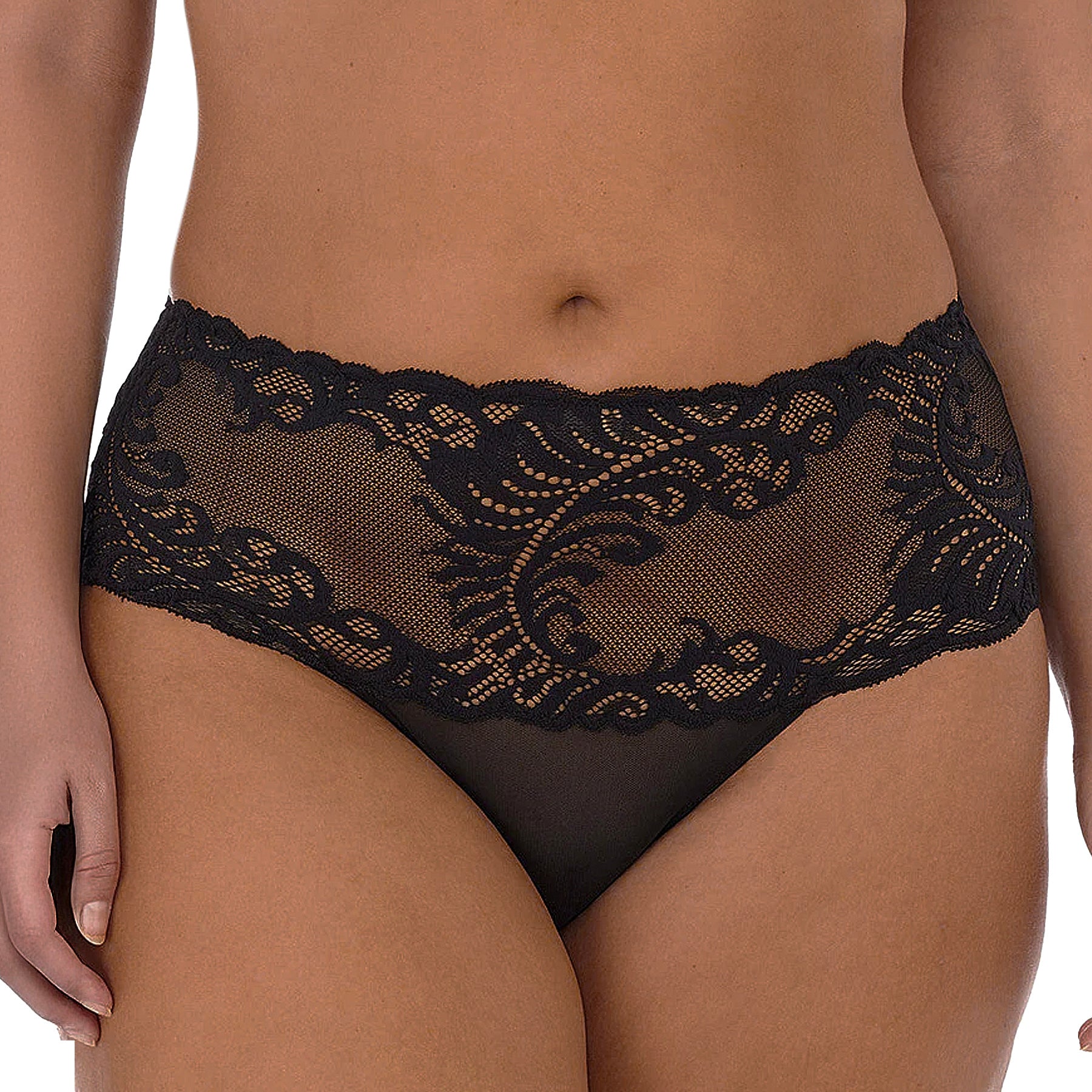 Natori Feathers Girl Brief Panty 756023 Black Front