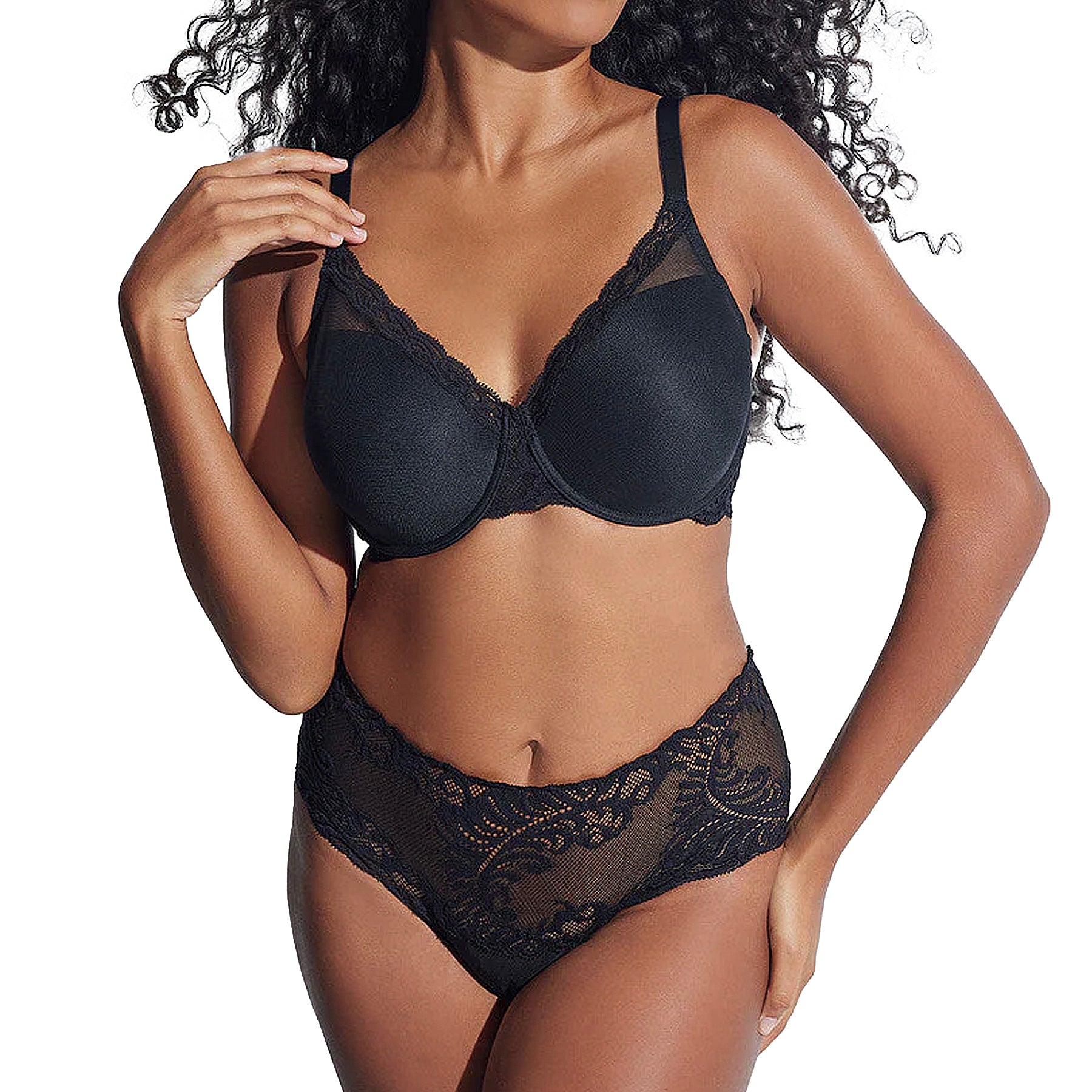 Natori Feathers Girl Brief Panty 756023 Black Set