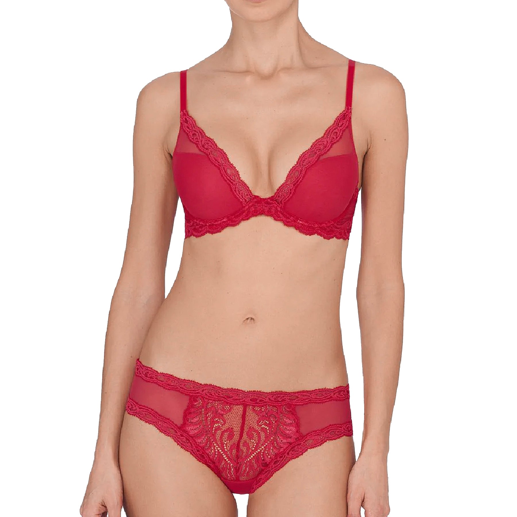 Natori Feathers Hipster Panty 753023 Sunset Coral Set