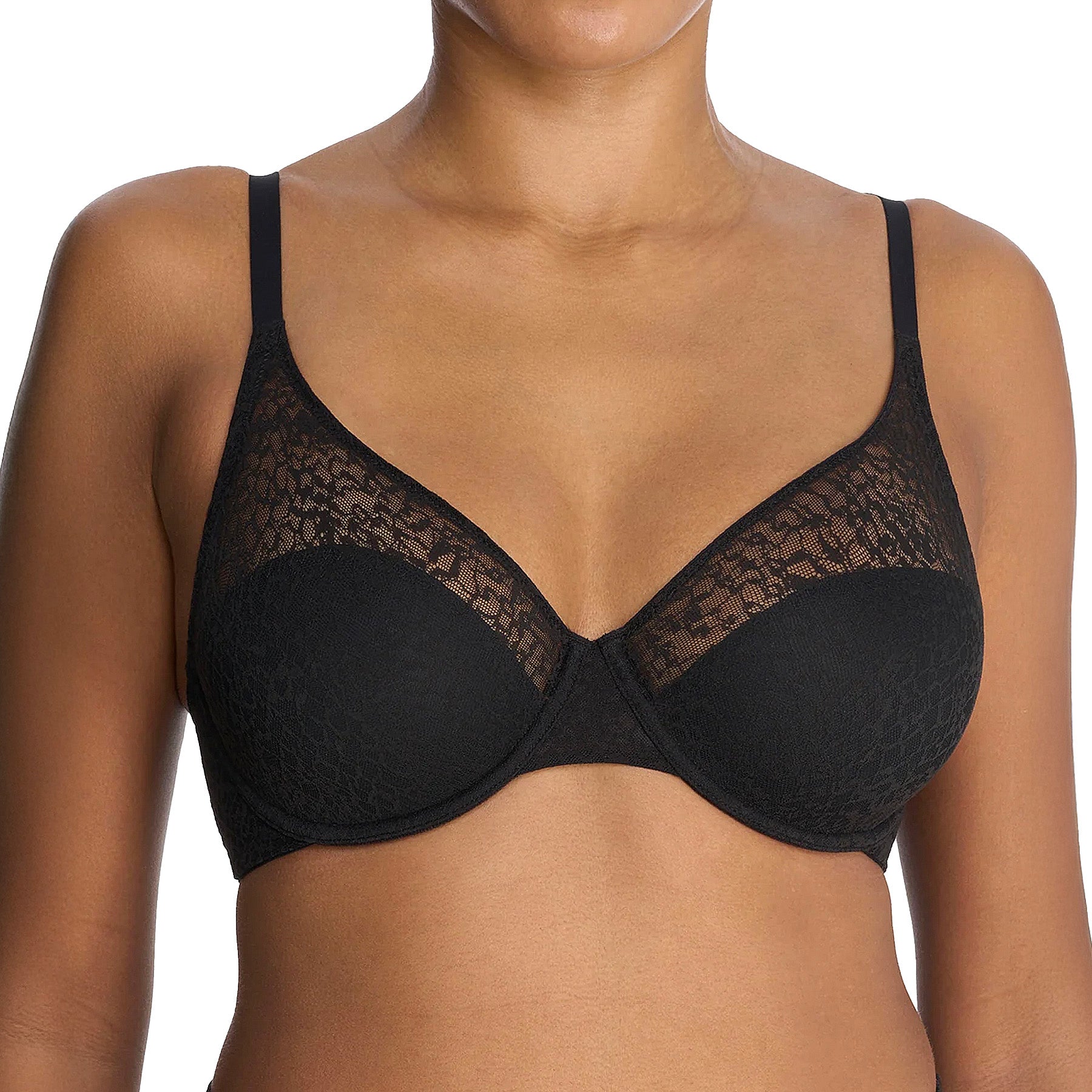 Natori Pretty Smooth Seamless Underwire Bra 734318 Black Front