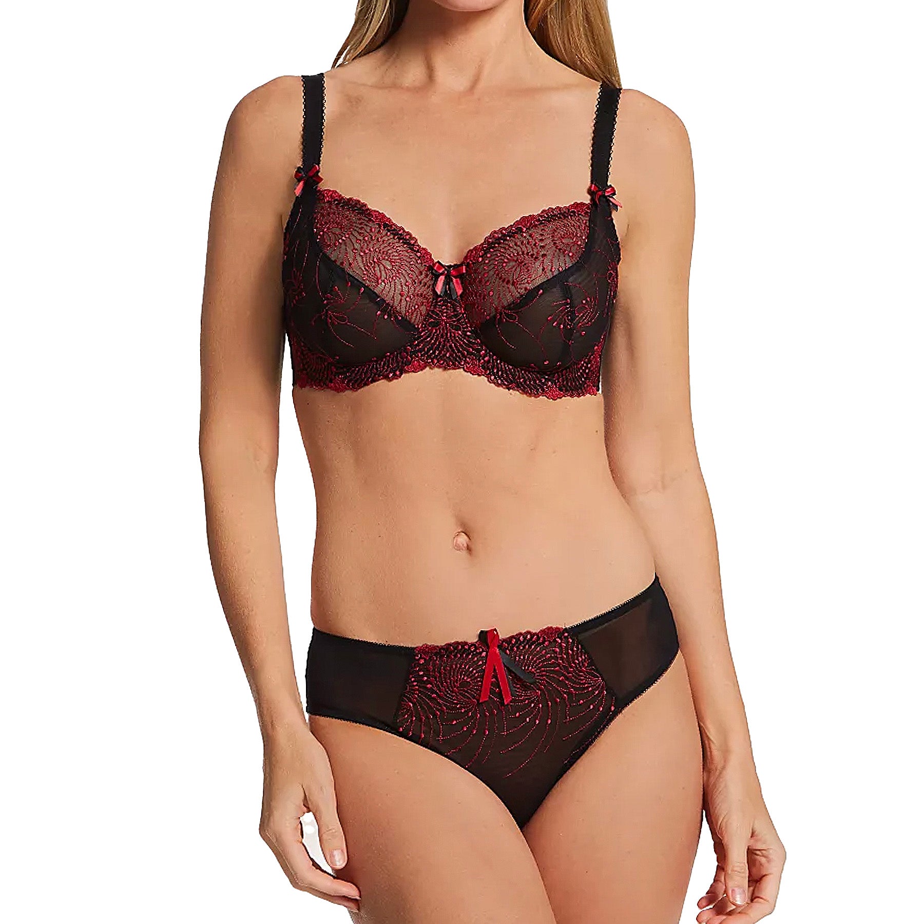 Fit Fully Yours Nicole Bikini Bottom U2272 Black Red Set