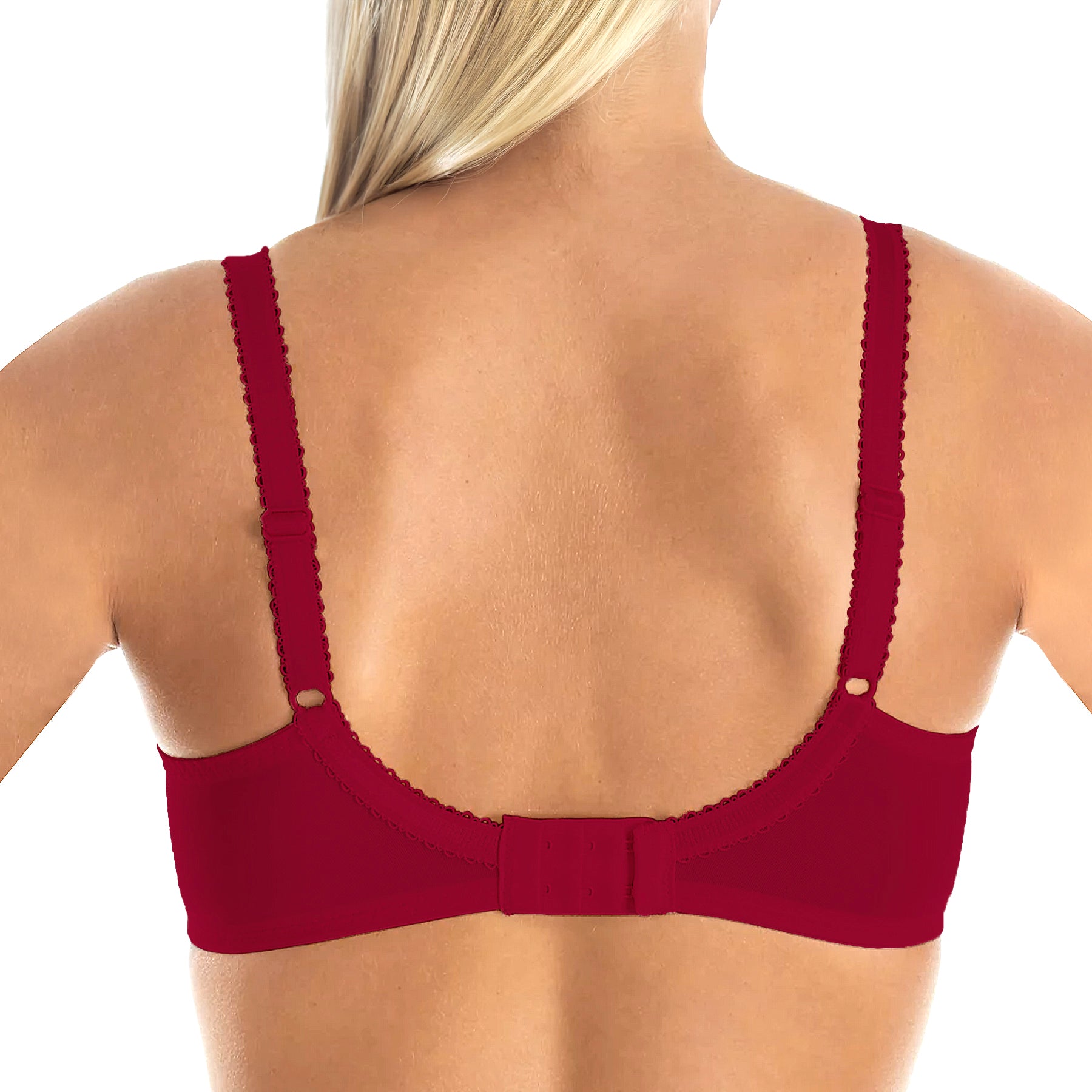Fit Fully Yours Nicole See-Thru Lace Underwire Bra B2271 Red Moonlight Back