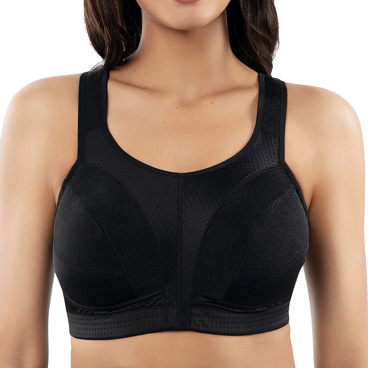 Parfait Active Wirefree Sports Bra P62121 Black Front