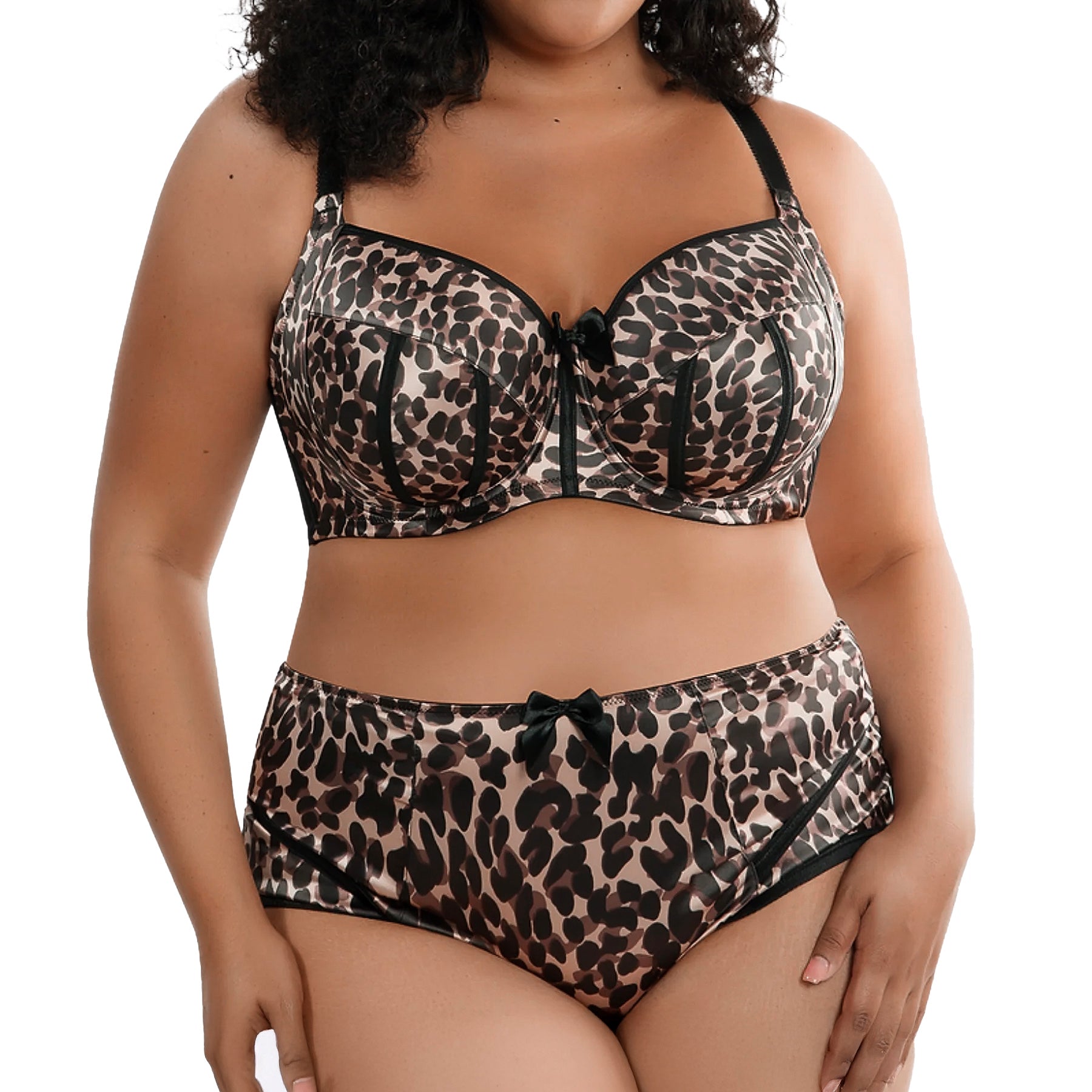 Parfait Charlotte Underwire Padded Bra P6901 Leopard Brown Set