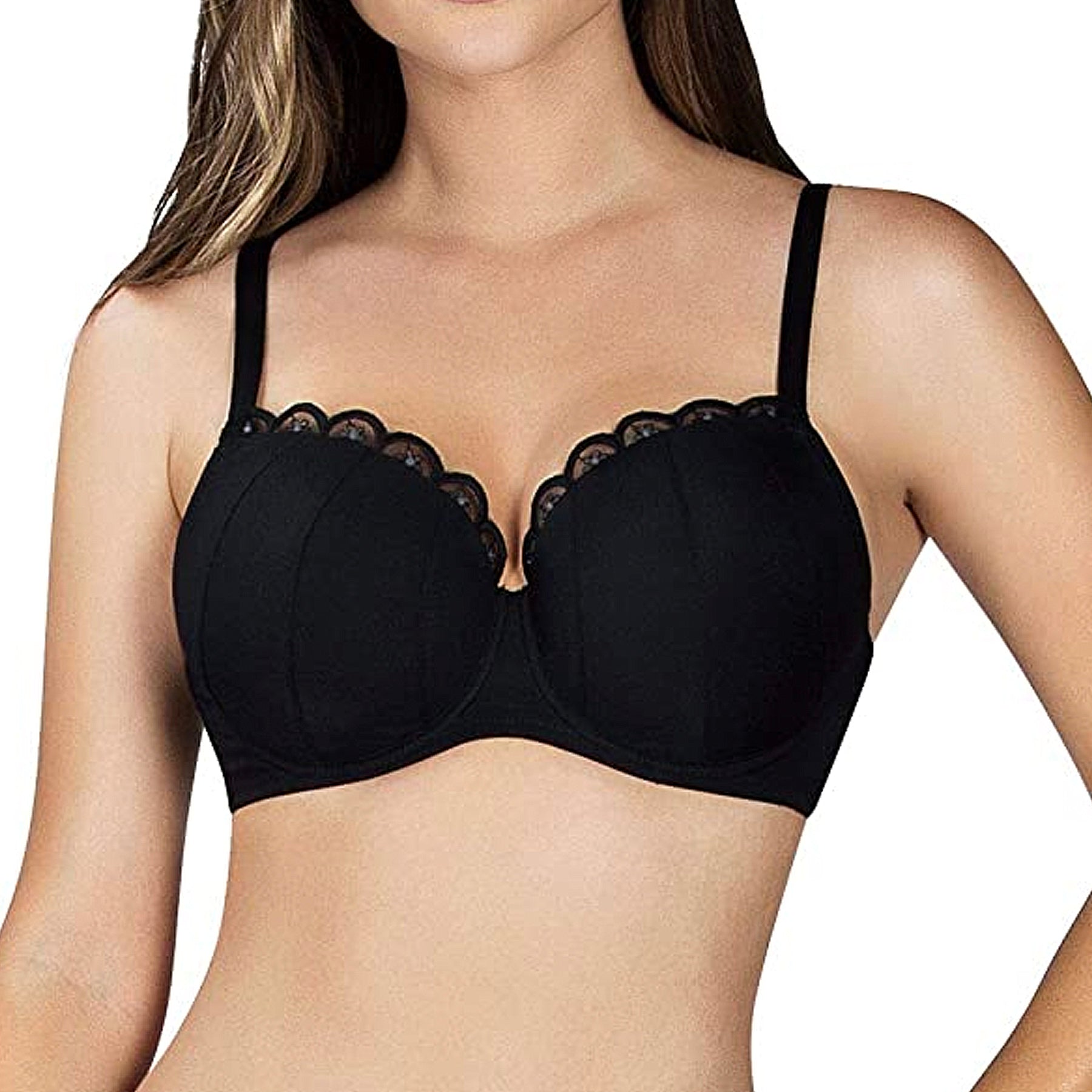 Parfait Paris Embroidered Plunge Bra A1611 Black Front