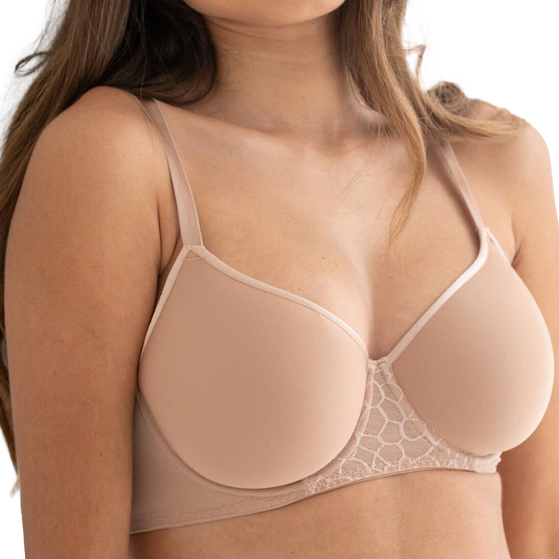 Pour Moi Geo Sculpt Padded Spacer T-Shirt Bra PM99506 Toffee Front