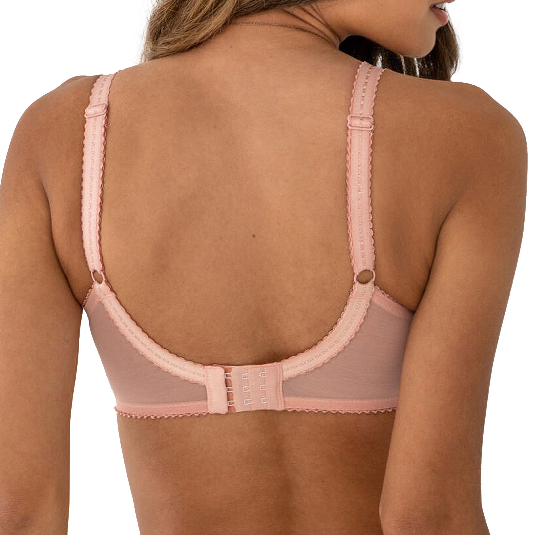 Pour Moi Sofia Lace Embroidered Side Support Bra PM3827 Soft Pink Mulberry Back