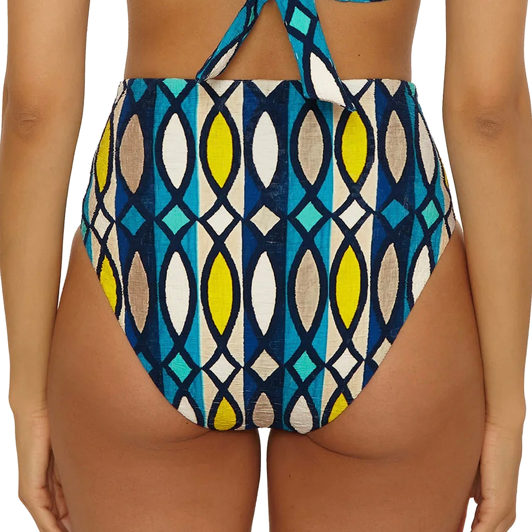 Trina Turk Paros Belted Hi-Waist Bikini Bottom 3224665 Multi Back