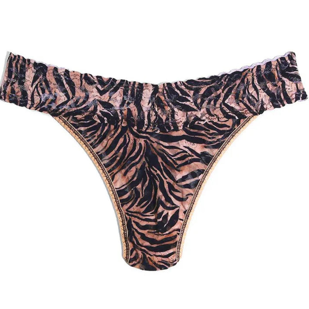 Hanky Panky Printed Signature Lace Original Rise Thong PR4811 - Wild Thing Beige