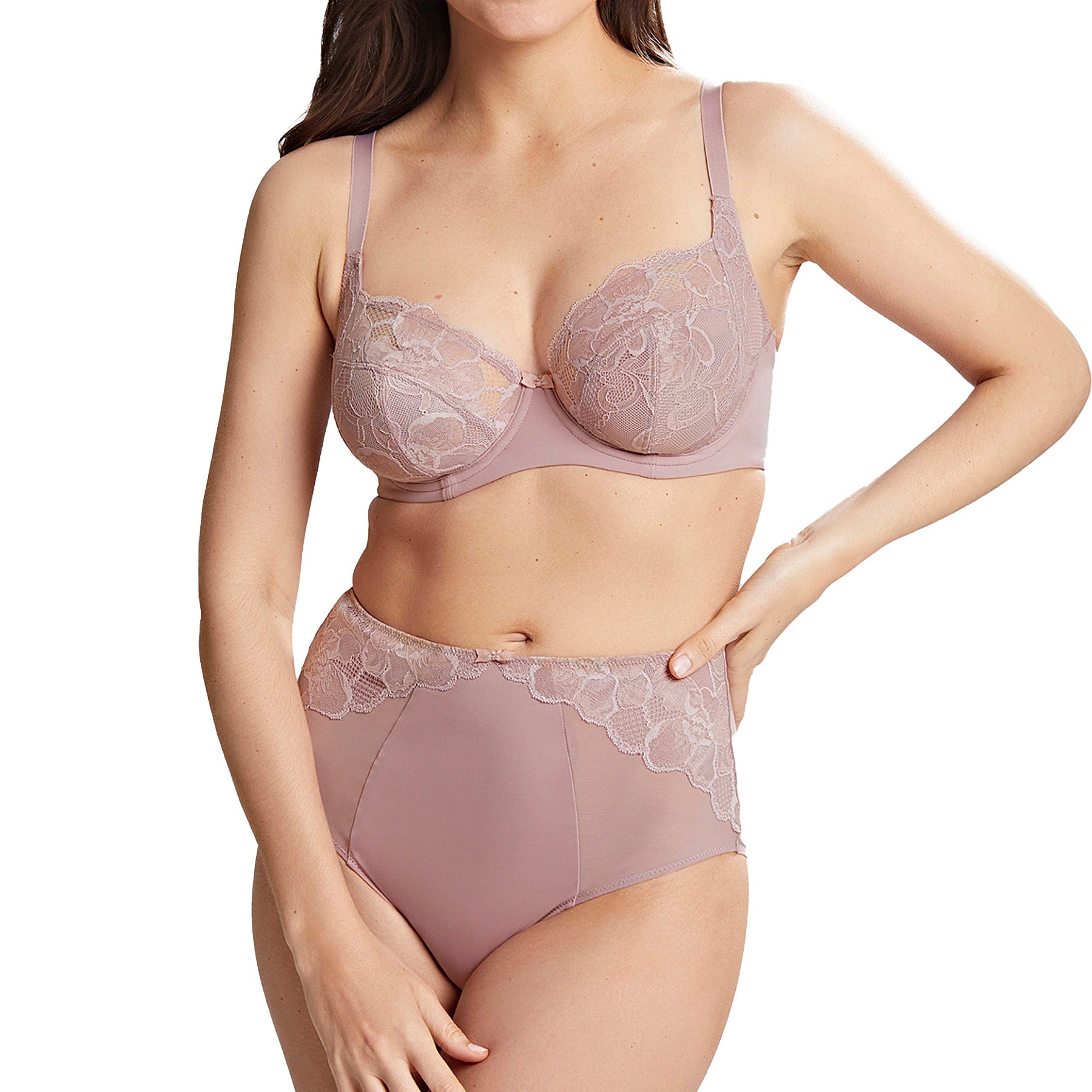 Panache Rocha Low Front Balconnet 10341 Rose Dust Set