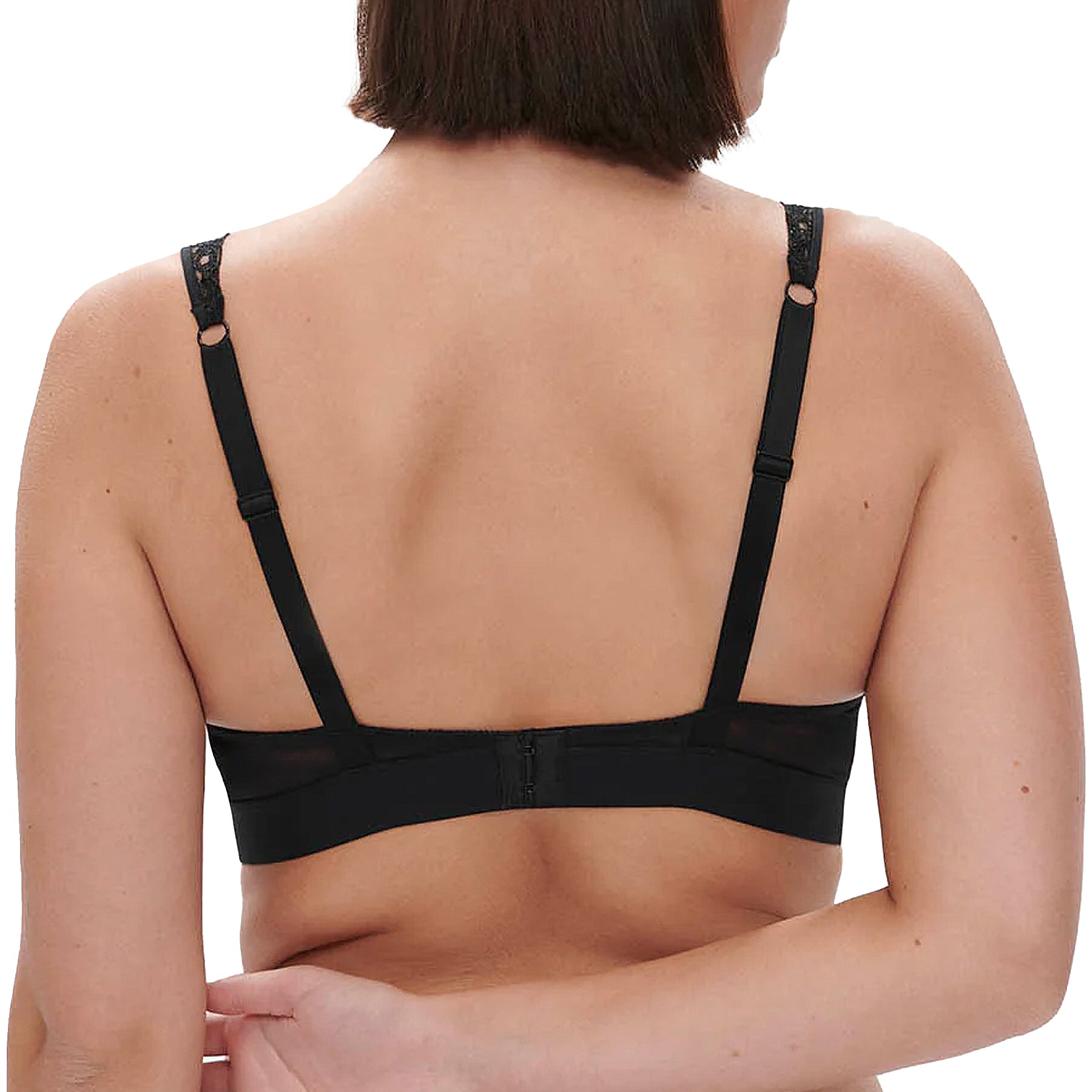 Simone Perele Rose Underwire Triangle Bra 1D5350 Black Back