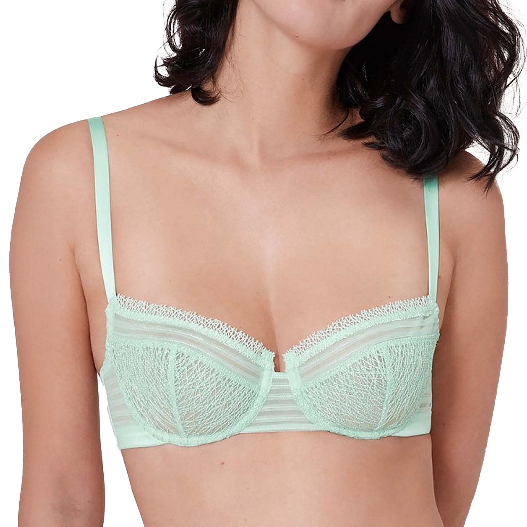 Simone Perele Blossom Half Cup Bra 15N330 Vert D'eau Front