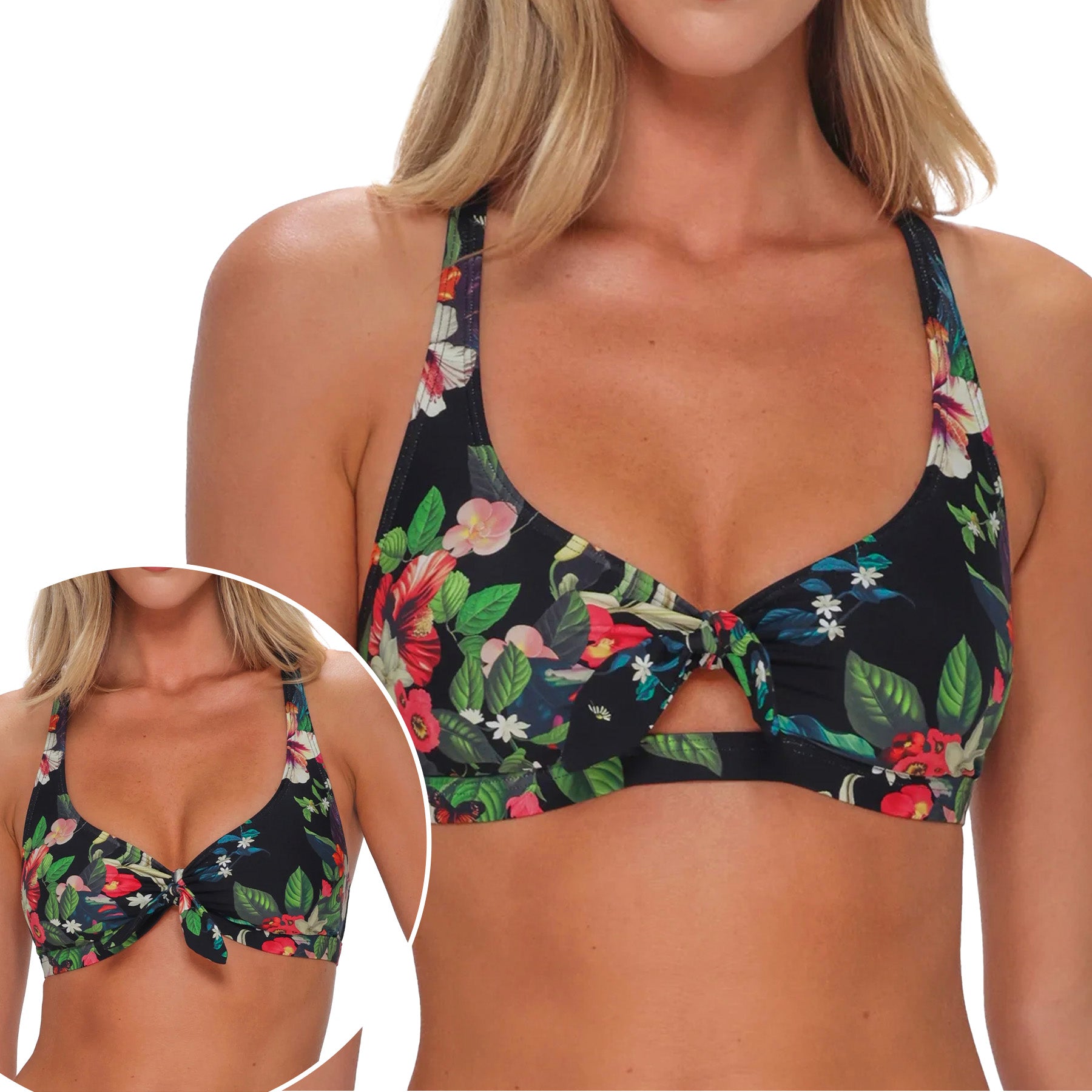 Sunsets Brandi Bralette Bikini Top 68T Fleur Noire Front 2
