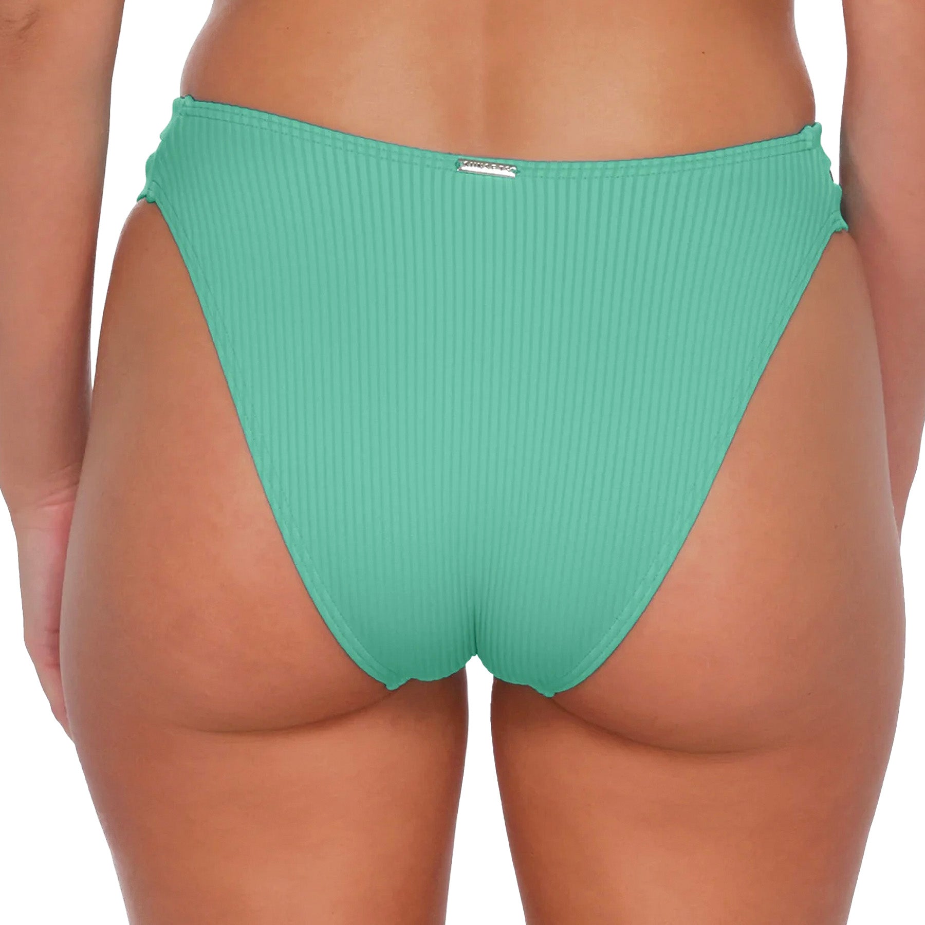 Sunsets Dora Double Tab Bikini Bottom 205B Aqua Mist Sandbar Rib Back
