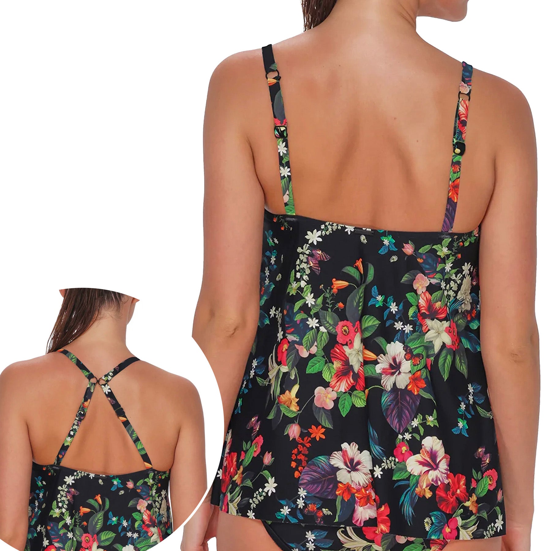 Sunsets Elena Tankini Top 763 Fleur Noire Back