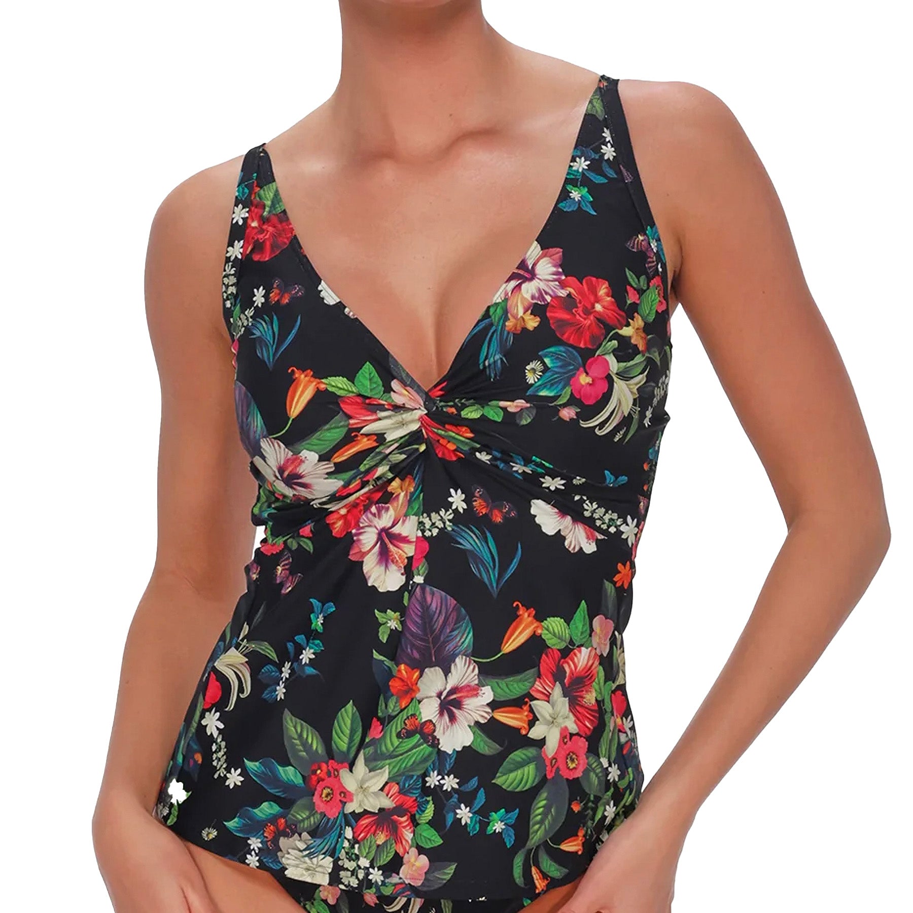 Sunsets Forever Tankini Top 77 Fleur Noire Front