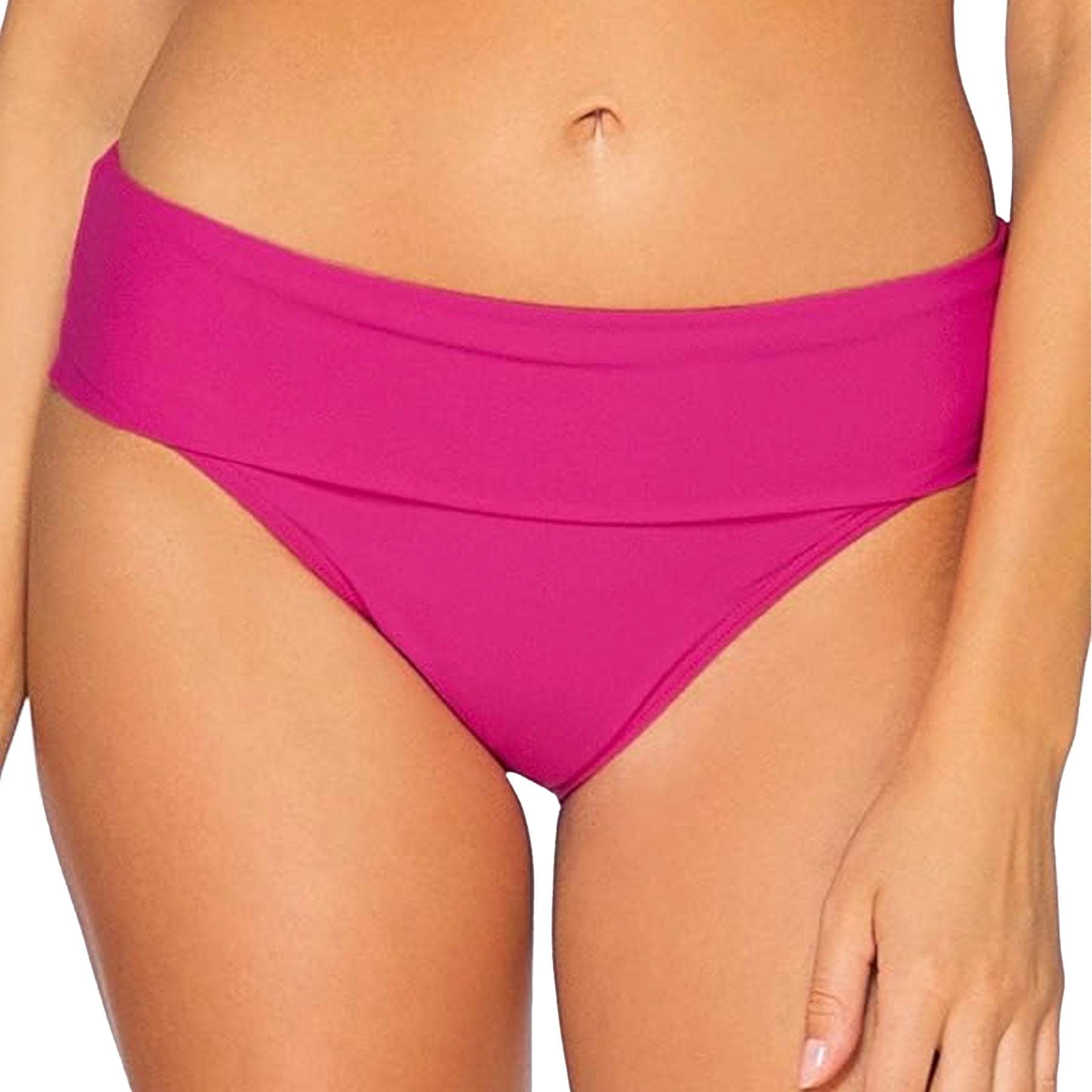 Sunsets Hannah High Waist Bikini Bottom 33B Pitaya Folded