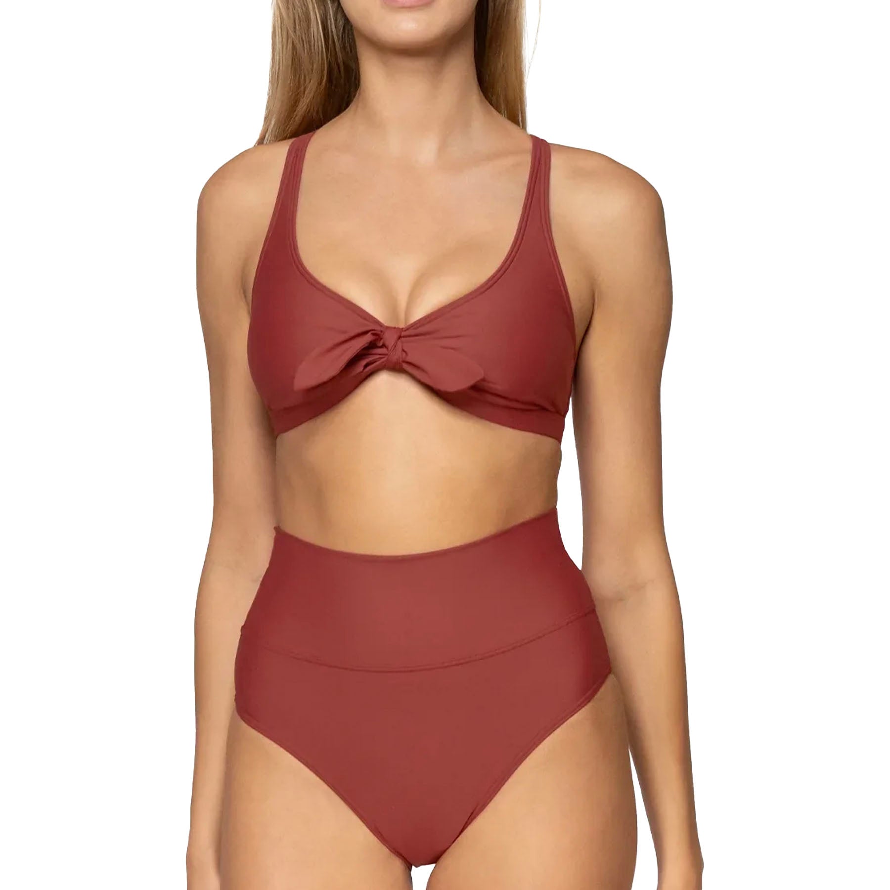 Sunsets Hannah High Waist Bikini Bottom 33B Tuscan Red Set