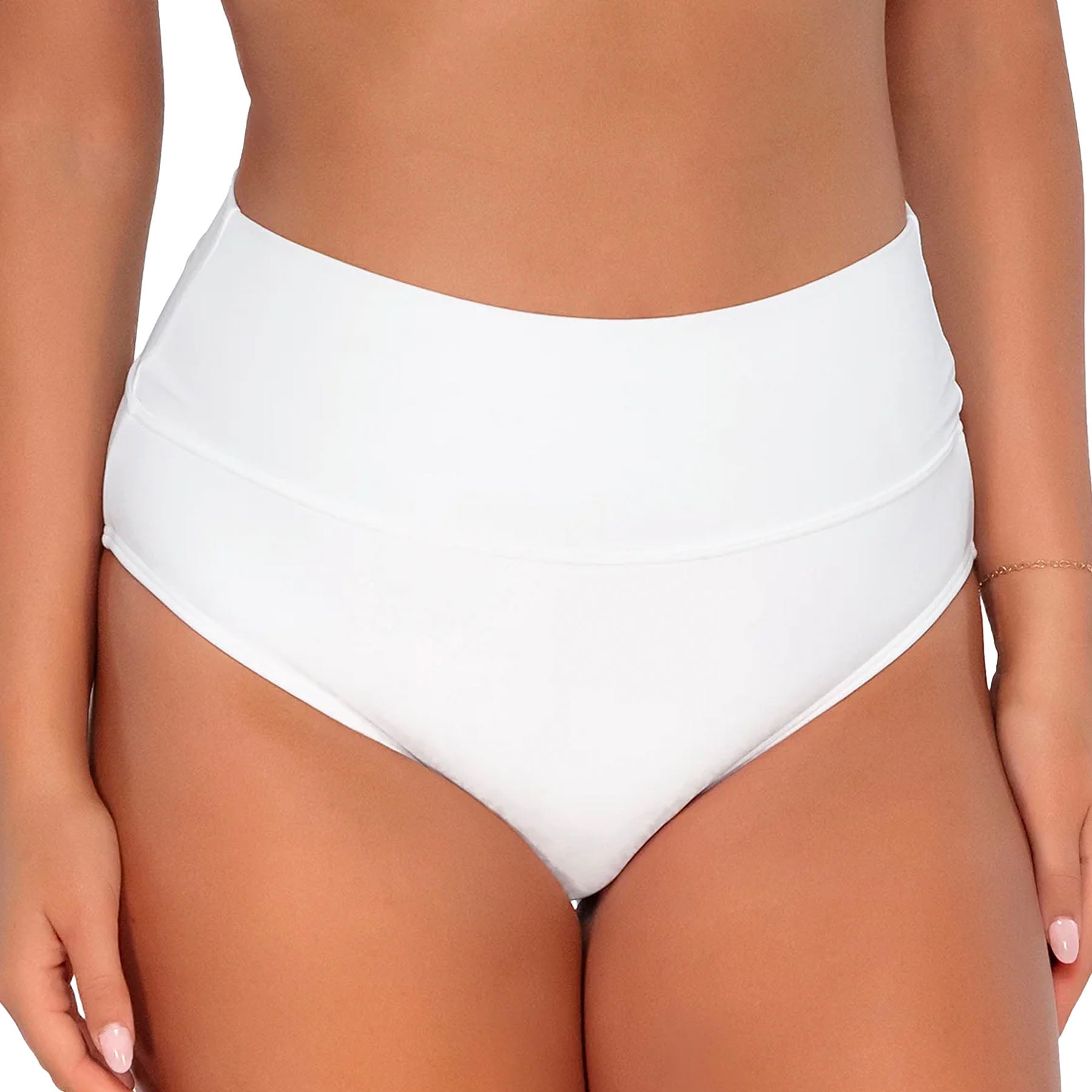 Sunsets Hannah High Waist Bikini Bottom 33B White Lily Front