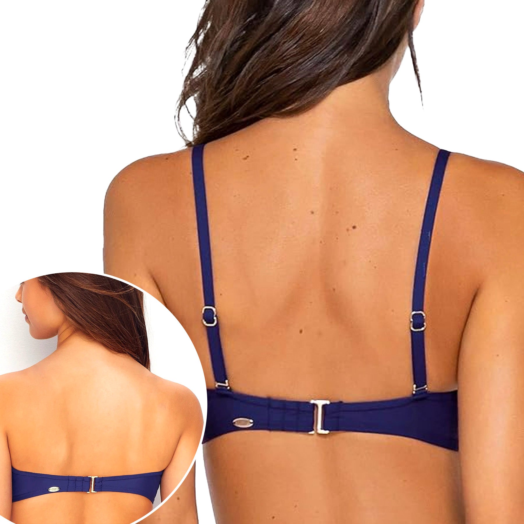 Sunsets Iconic Twist Bandeau Bikini Top 55 Indigo Back