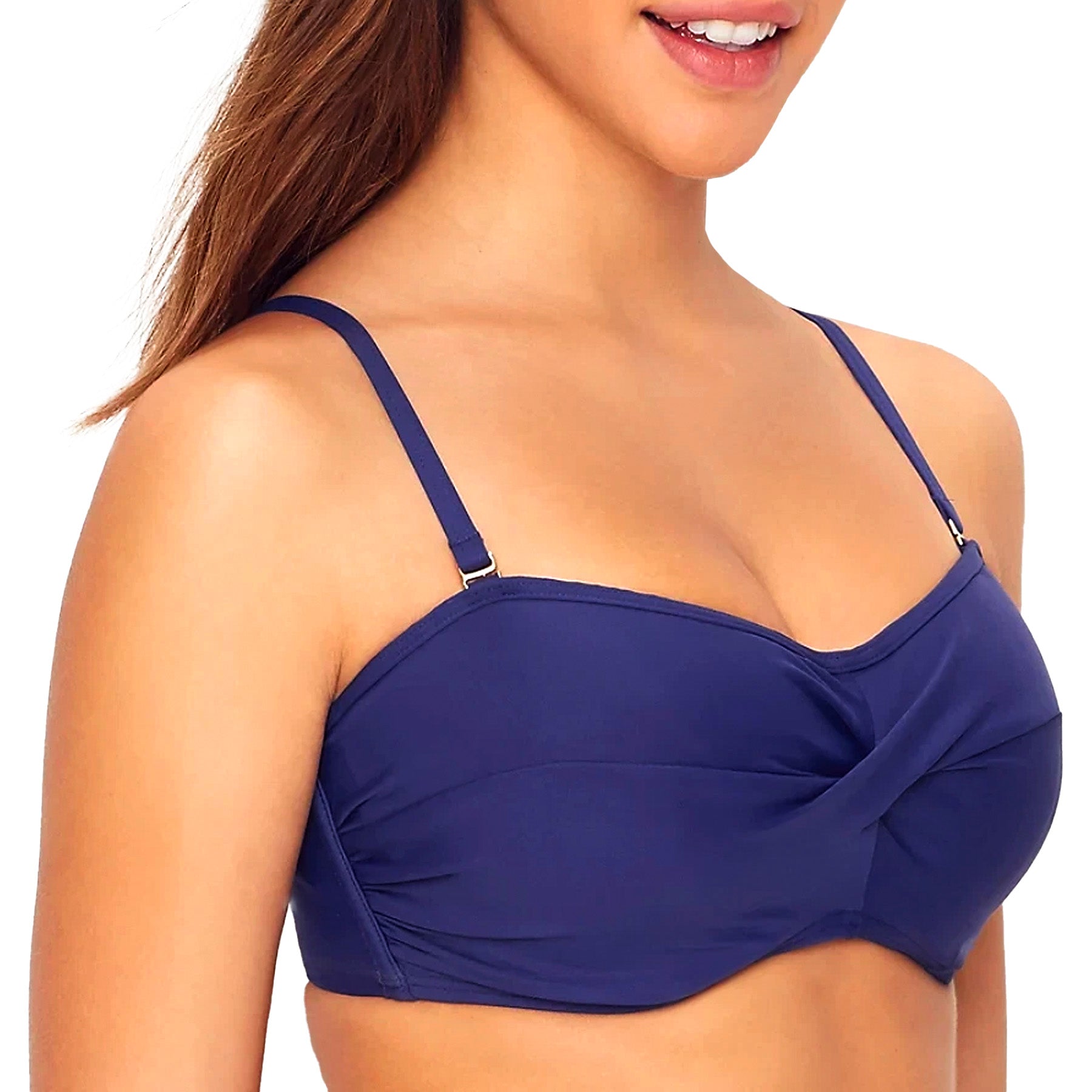 Sunsets Iconic Twist Bandeau Bikini Top 55 Indigo Front