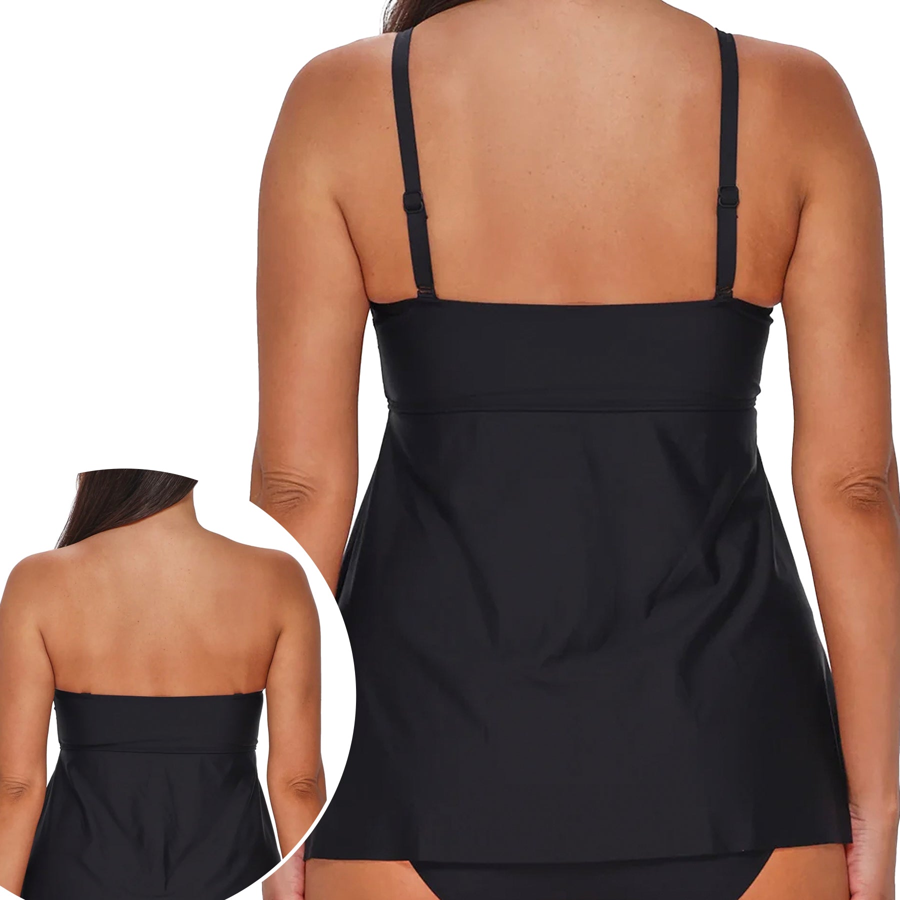 Sunsets Escape Molly Bandeau Tankini Top 947T Black Back