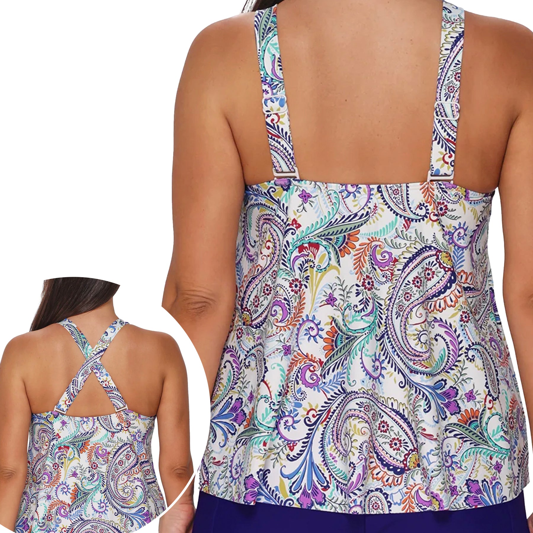 Sunsets Sadie Tankini Top 964T Tide Pool Twist Back