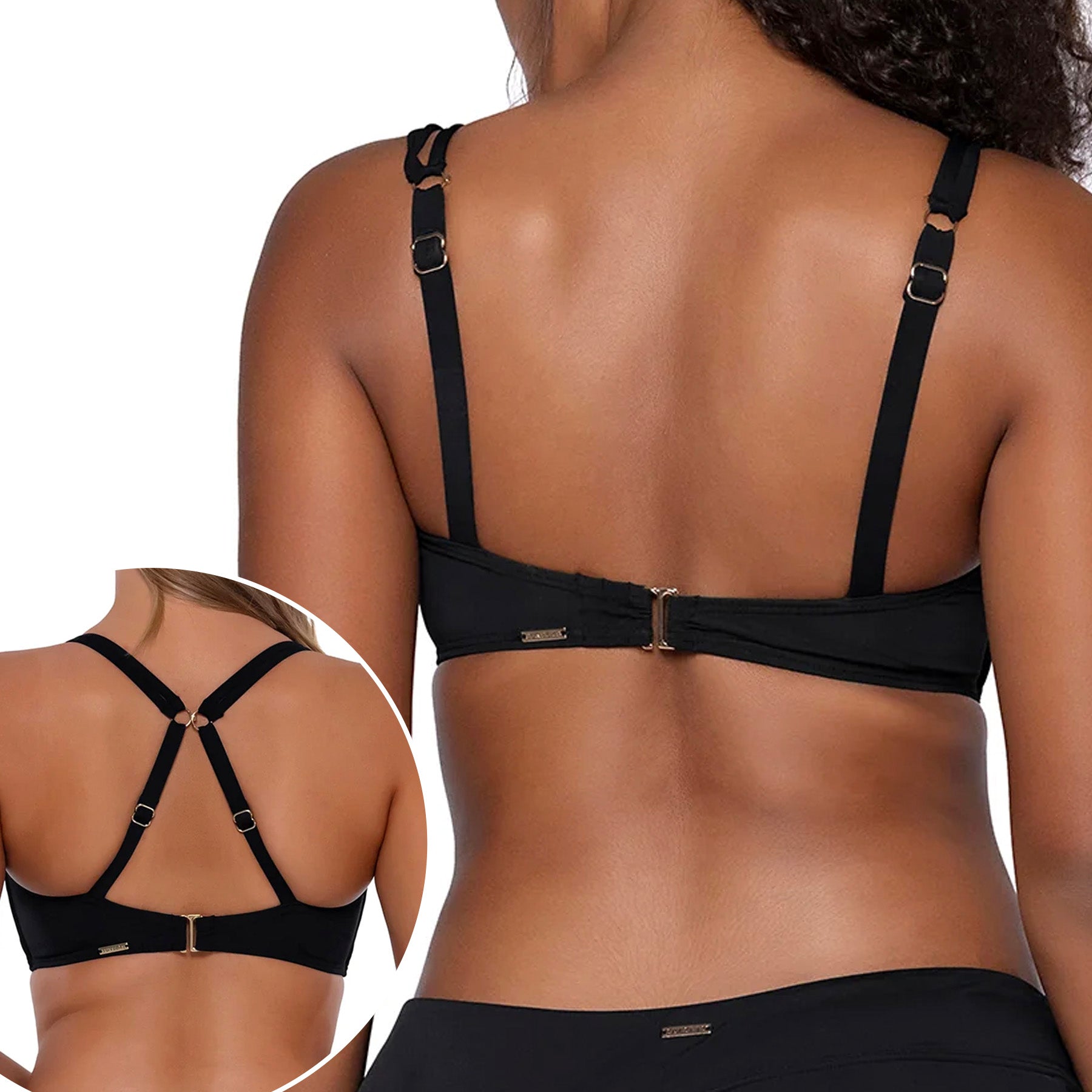 Sunsets Taylor Bralette Bikini Top 56 Black Back