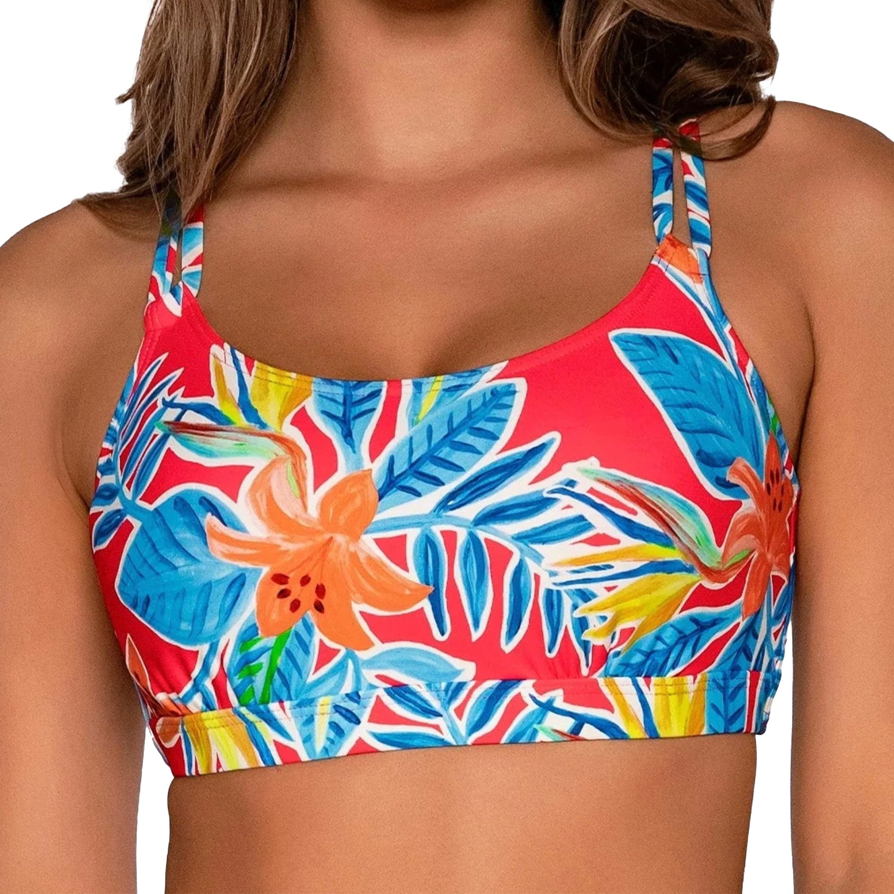 Sunsets Taylor Bralette Bikini Top 56 Tiger Lily Front