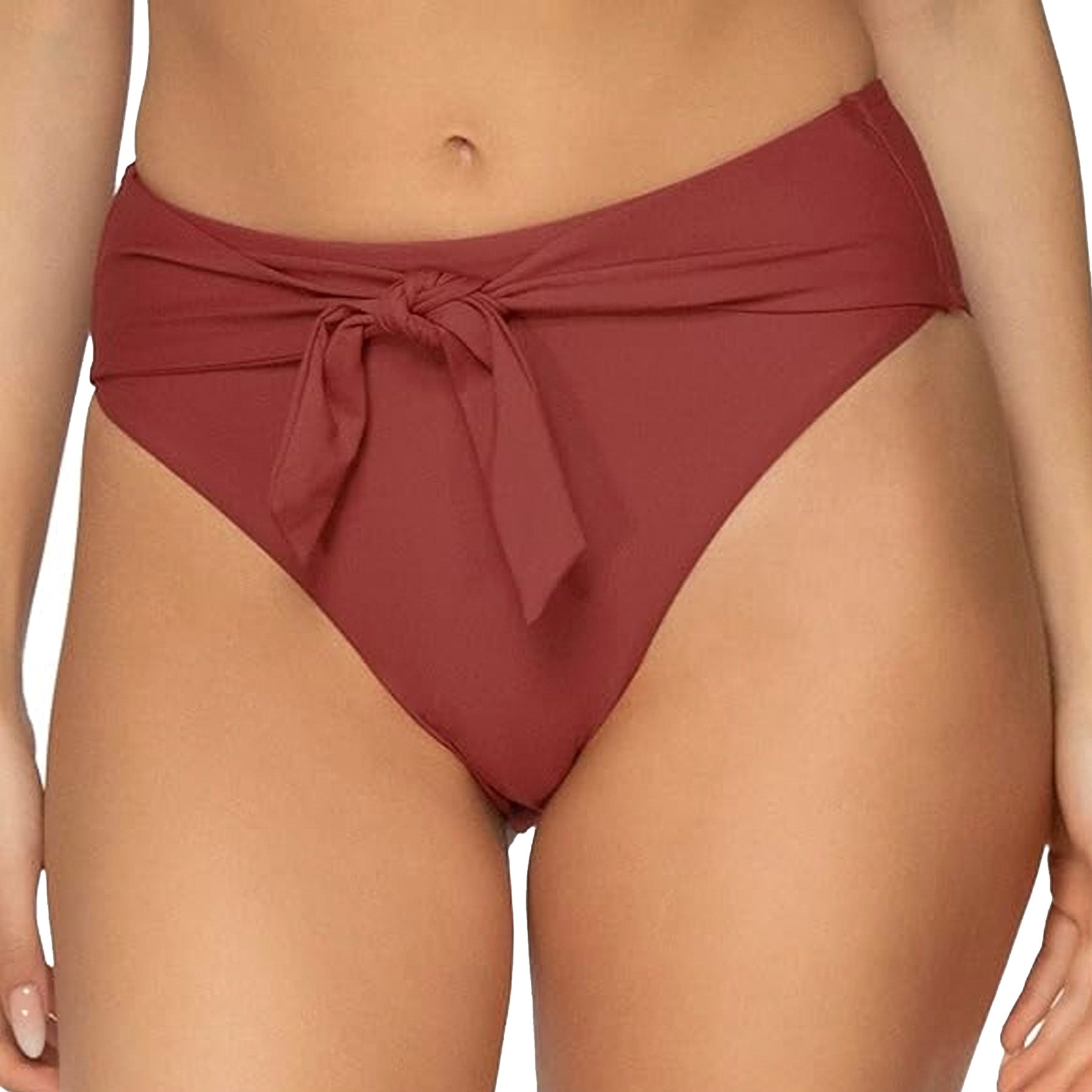 Sunsets Tessa Tie High Rise Bikini Bottom 29B Tuscan Red Front