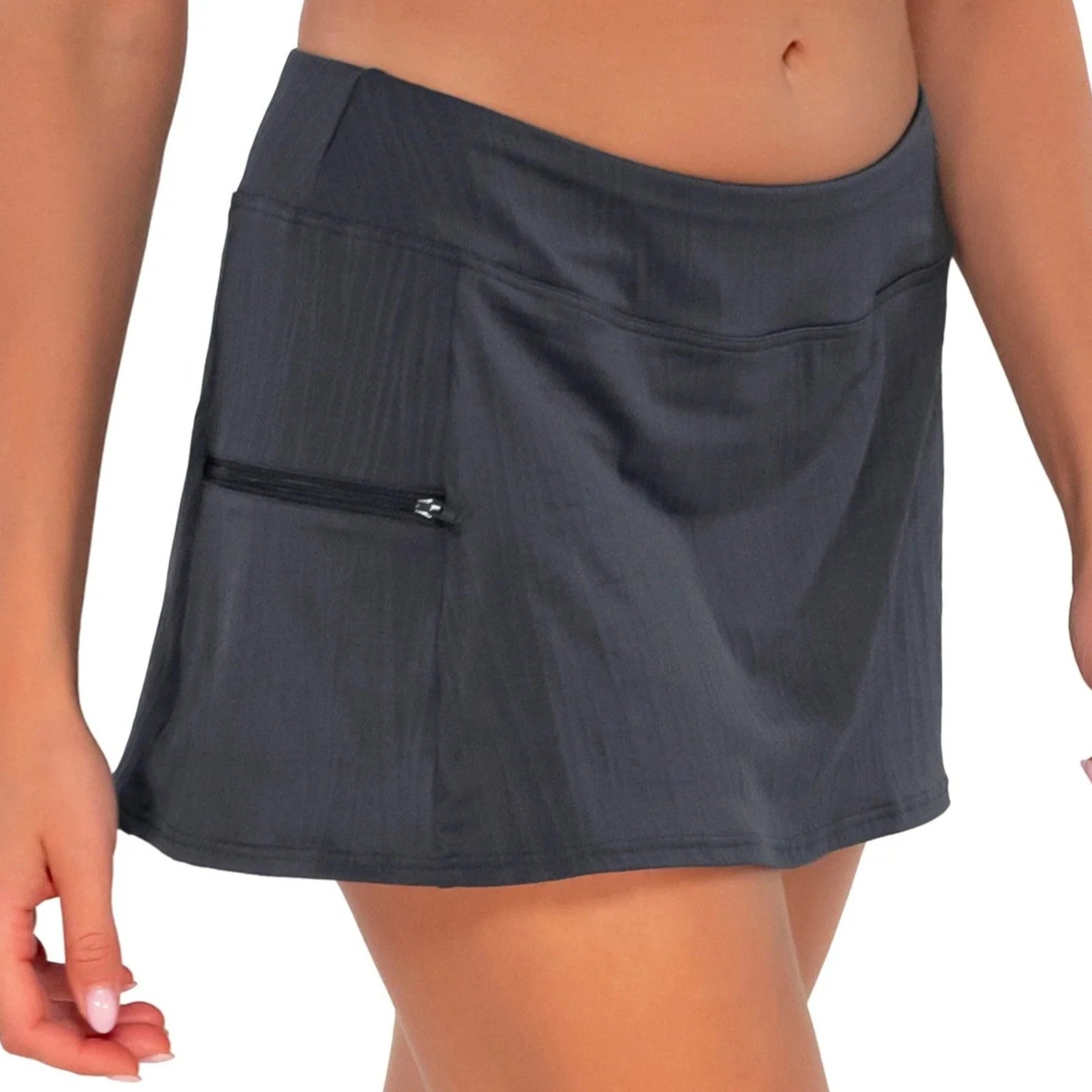 Sporty Swim Skirt 40B - Slate Seagrass Texture