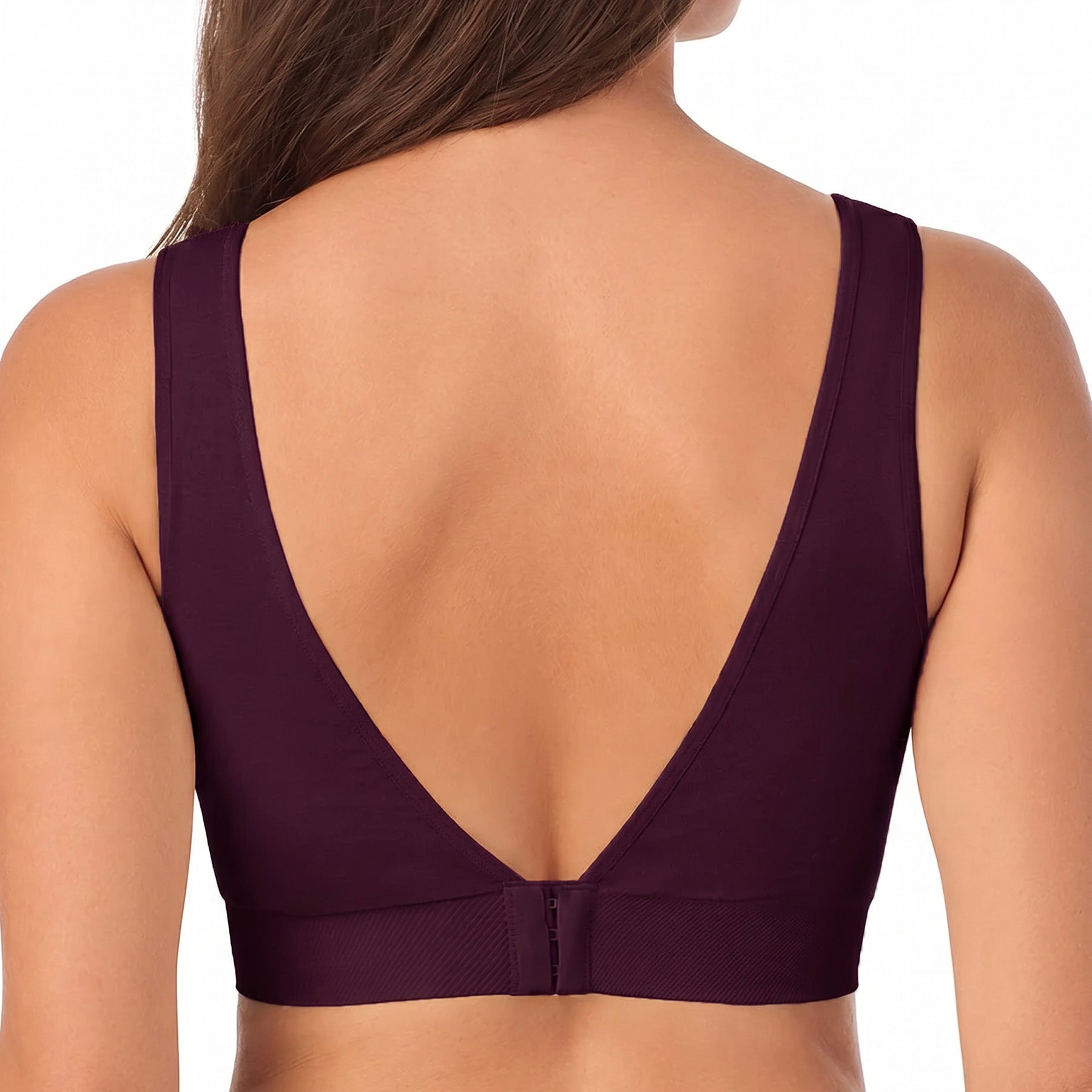 Le Mystere Seamless Comfort Unlined Wireless Bra 6217 Currant Back