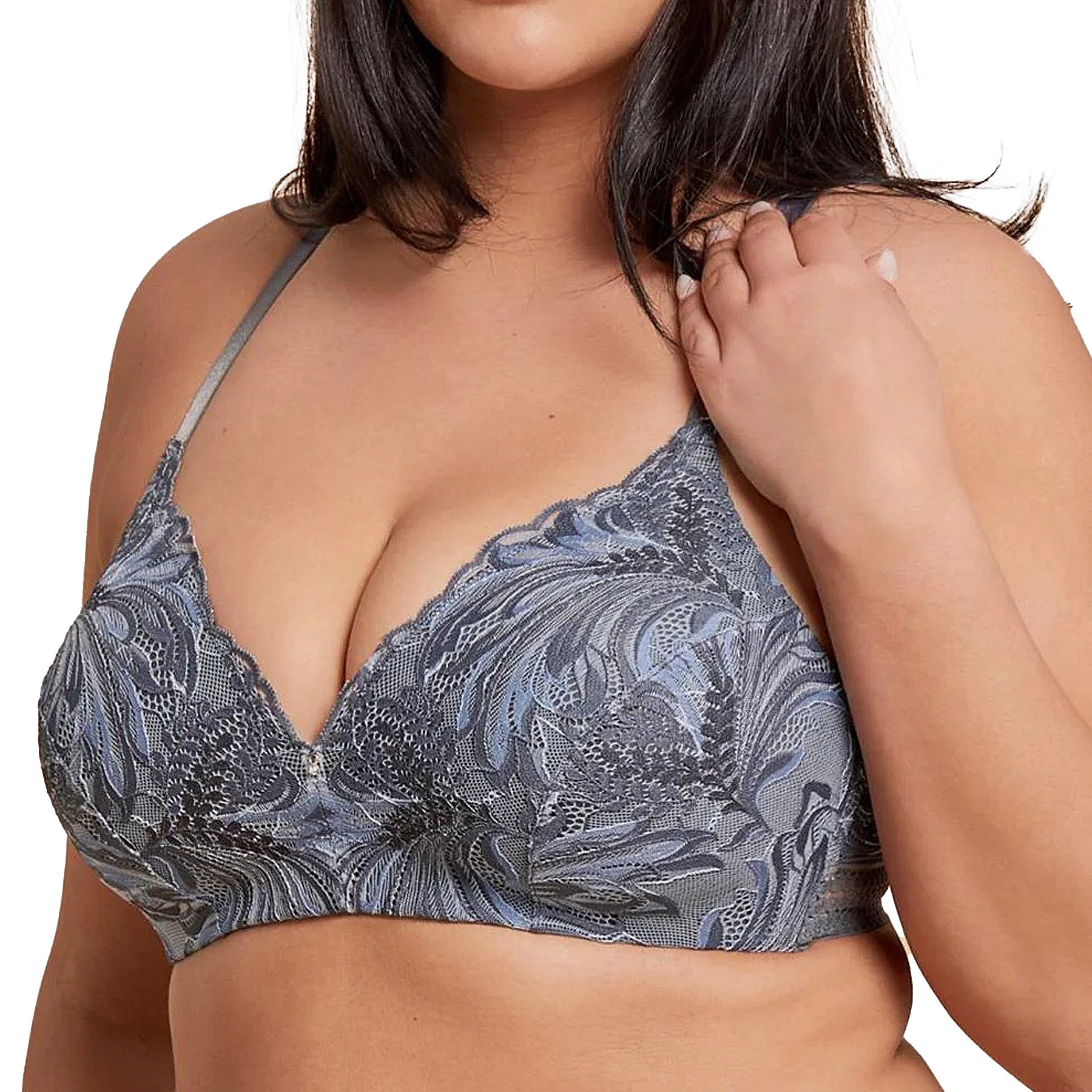 Montelle Silk & Smoke Wire Free Bra 9485 French Floral Front