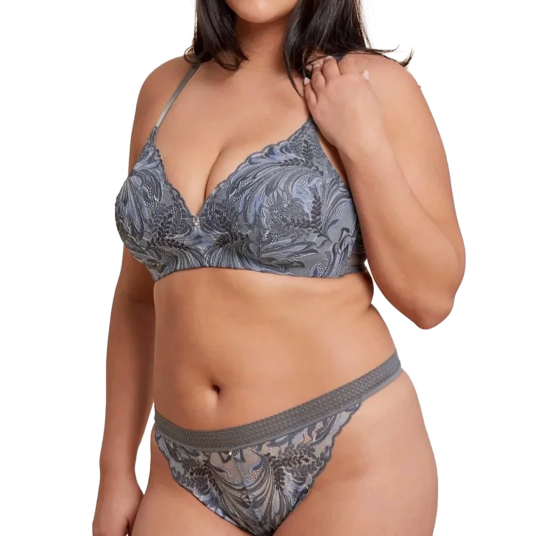 Montelle Silk & Smoke Wire Free Bra 9485 French Floral Set