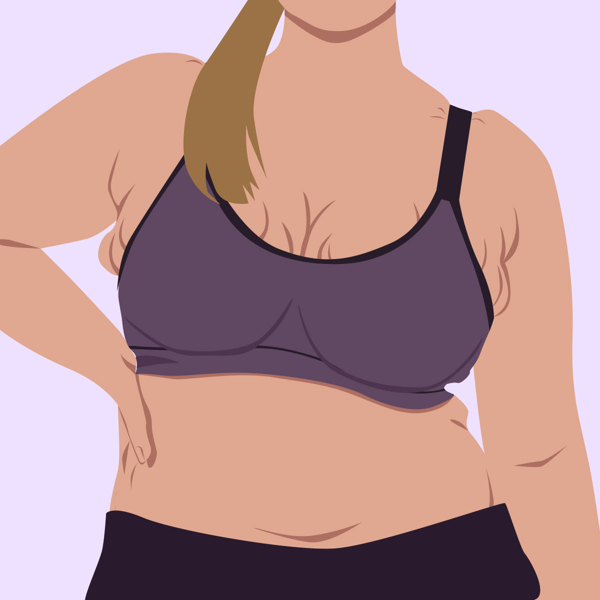 Sports bra fit issue: cups spilling or gaping