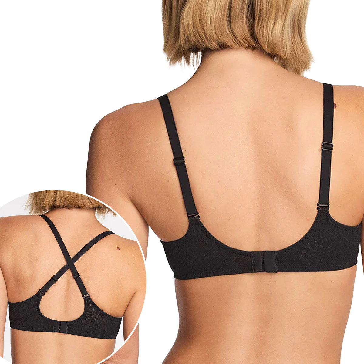 Wacoal High Bar Plunge Underwire Bra 851429 Black Back