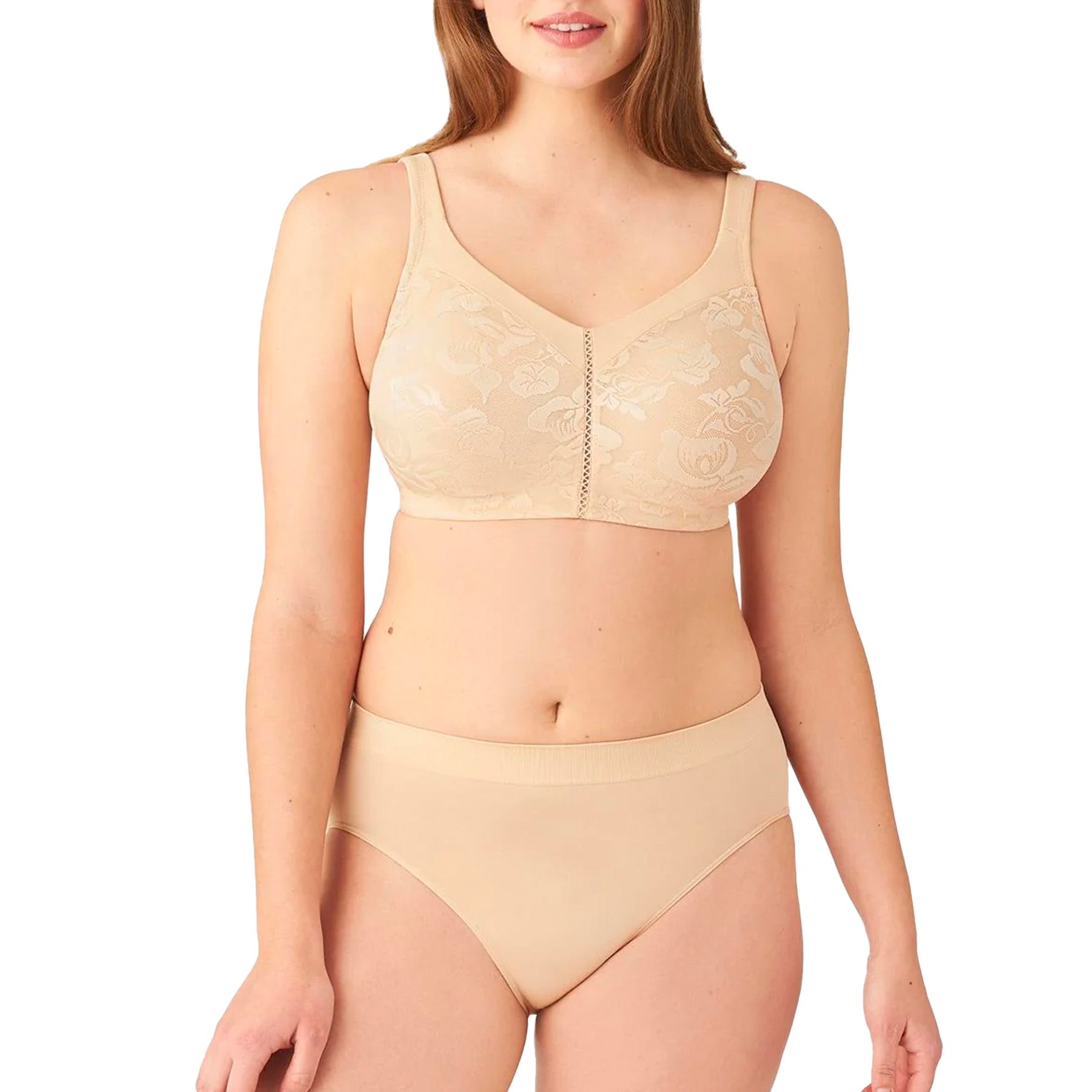 Wacoal Awareness Seamless Wire Free Bra 85276 Sand Set