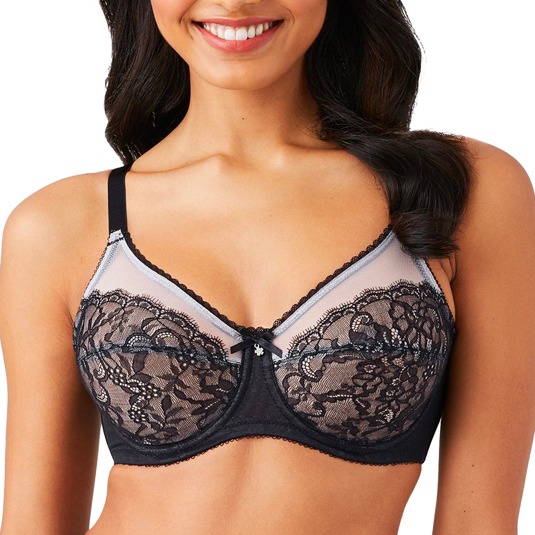 Wacoal Retro Chic Full Figure Underwire Bra 855186 Black Front