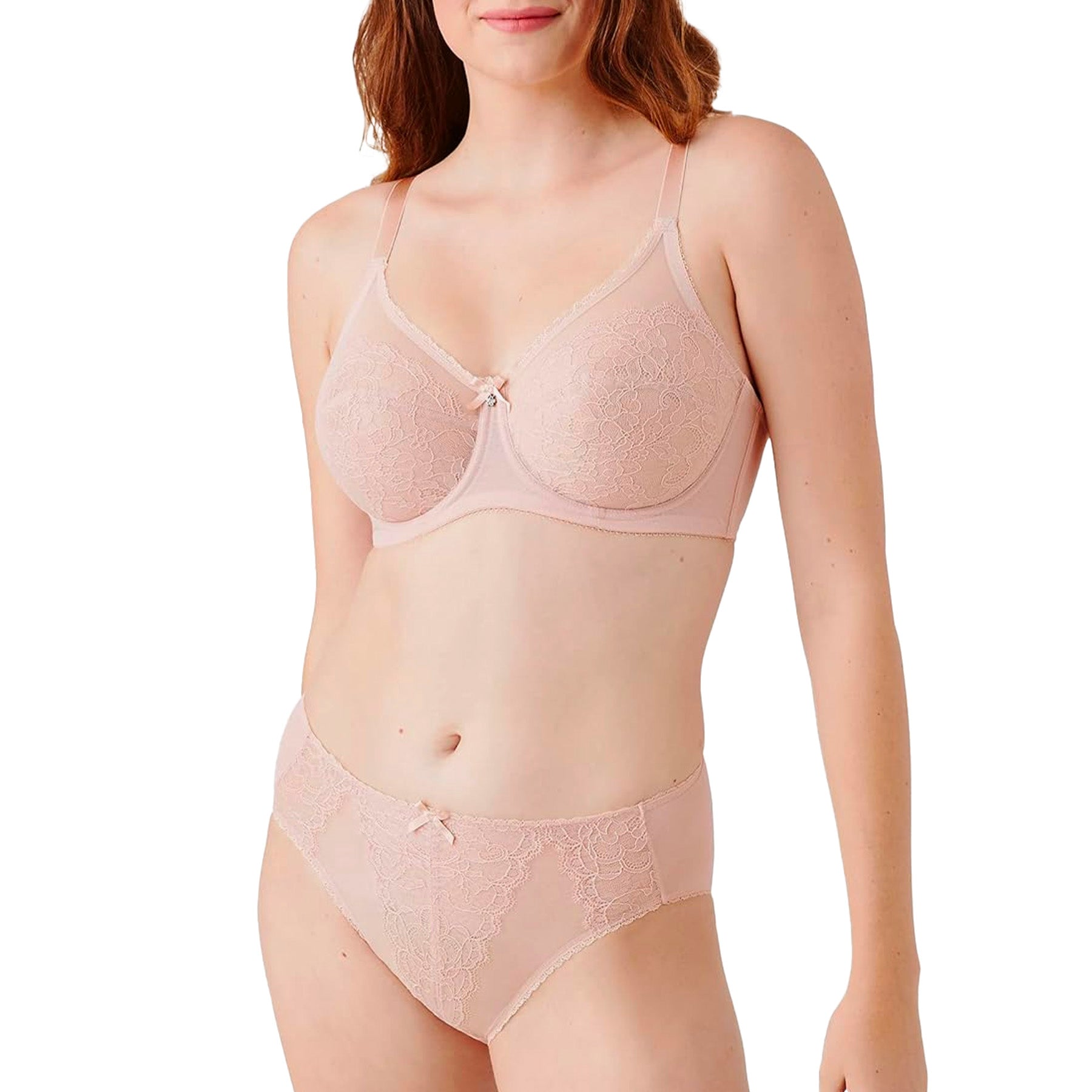 Wacoal Retro Chic Full Figure Underwire Bra 855186 Rose Dust Set