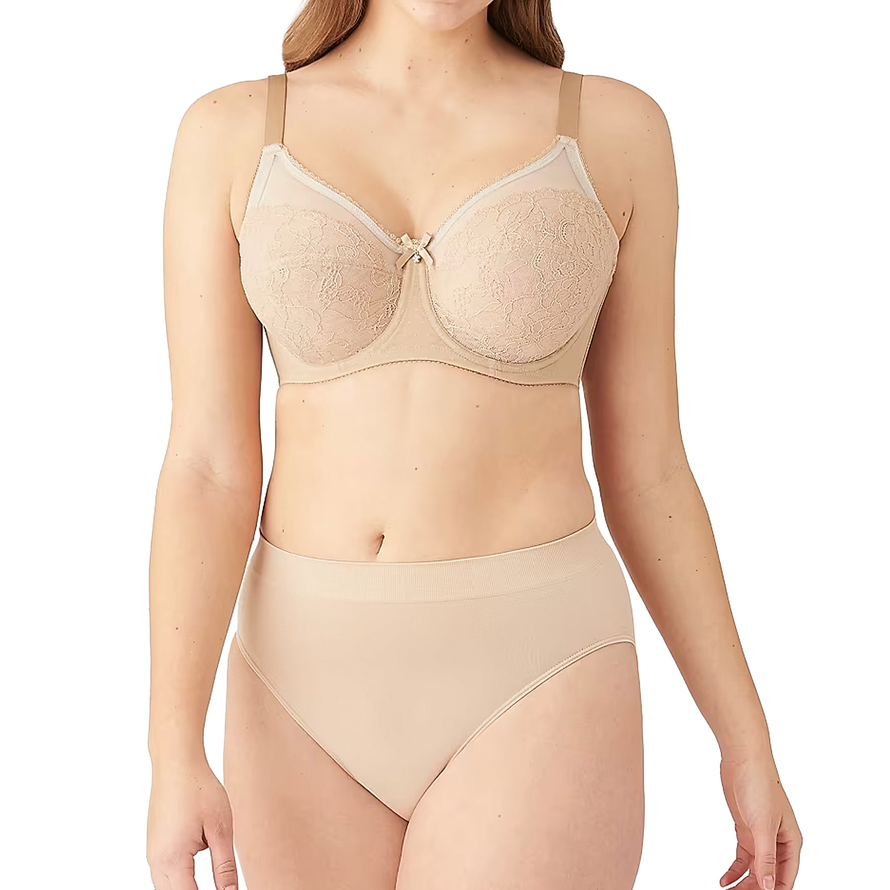Wacoal Retro Chic Full Figure Underwire Bra 855186 Toast Set