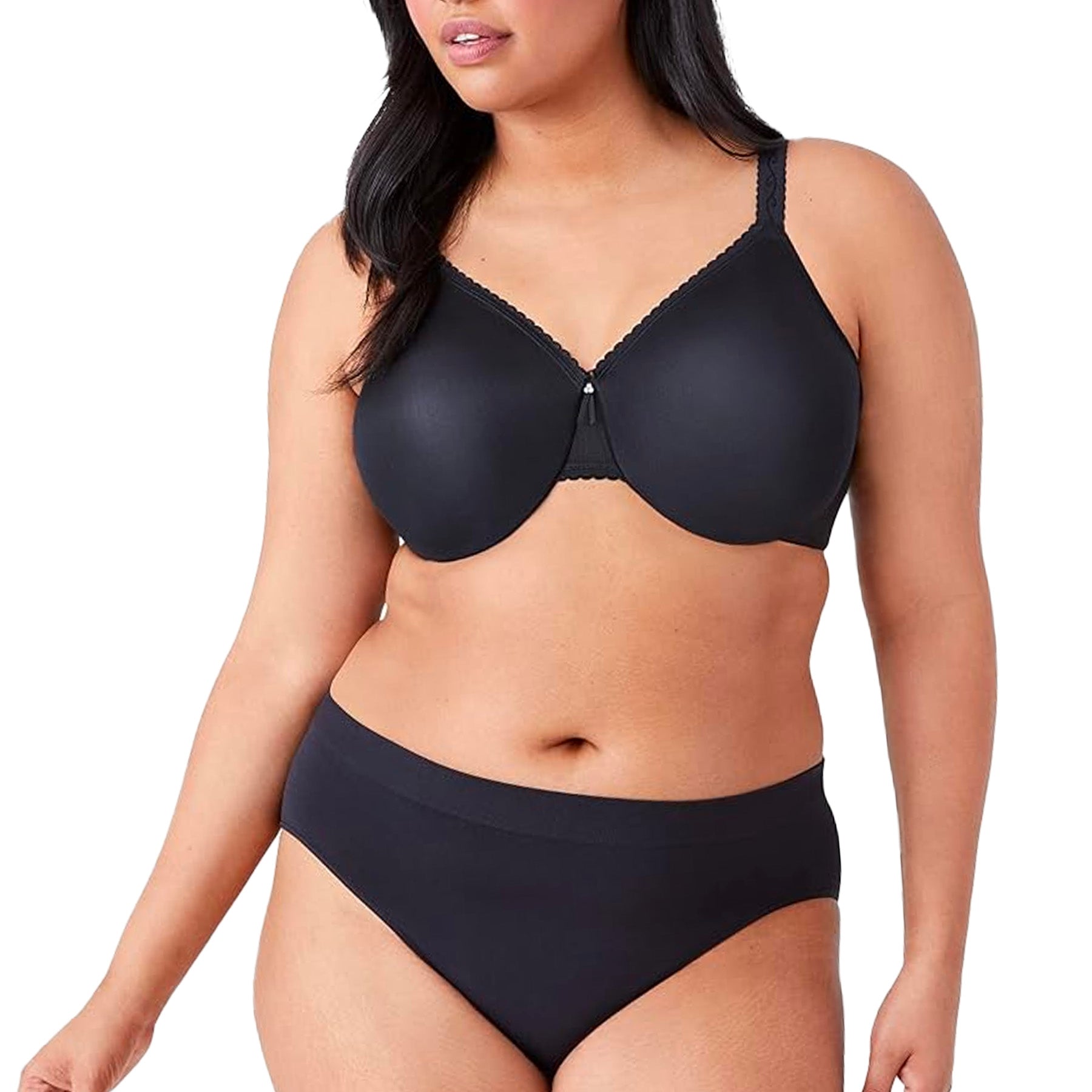 Wacoal Simple Shaping Seamless Minimizer Bra 857109 Black Set