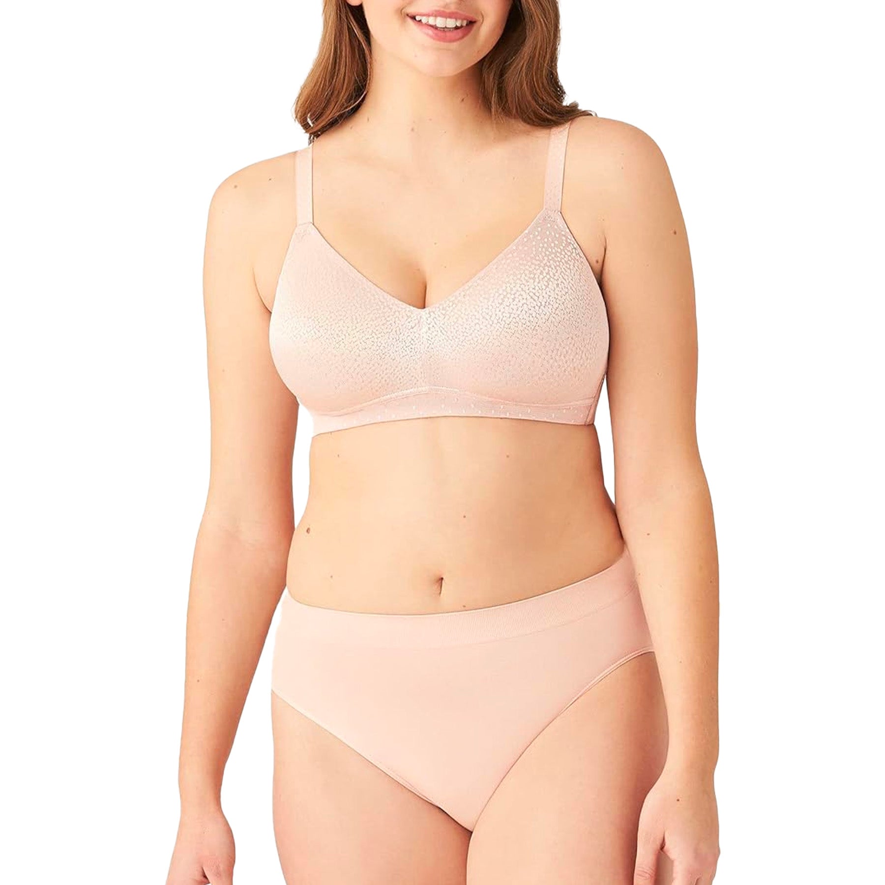 Wacoal Back Appeal Wire Free Bra 852303 Rose Dust Set