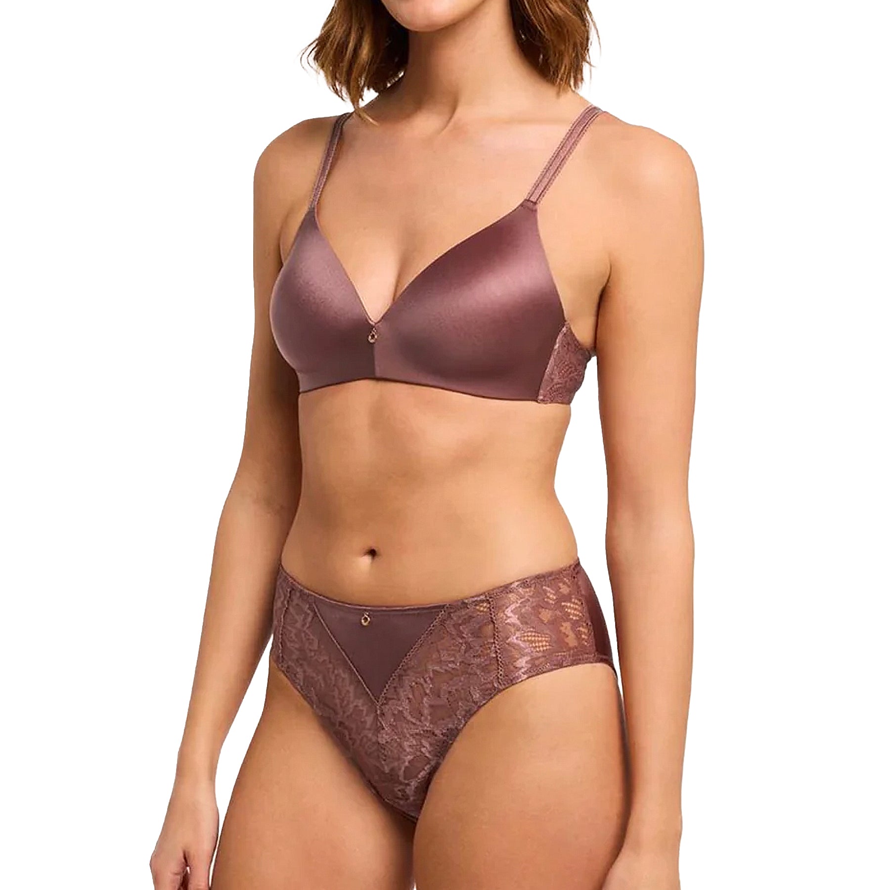 Montelle Wire-Free Bra 9703 Woodrose Set